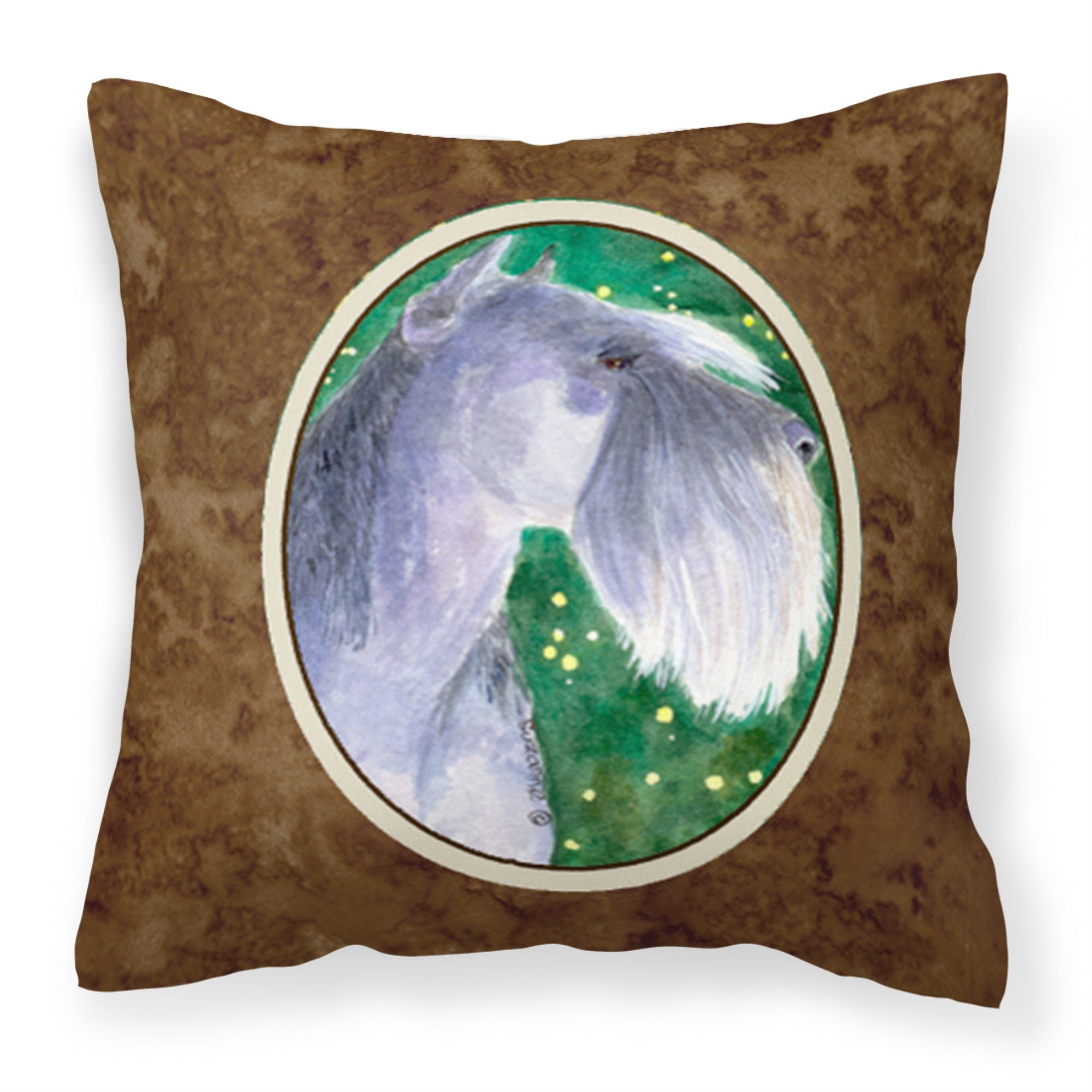 Caroline'S Treasures Ss1052Pw1414 Schnauzer Decorative Canvas Fabric Pillow, Large, Multicolor