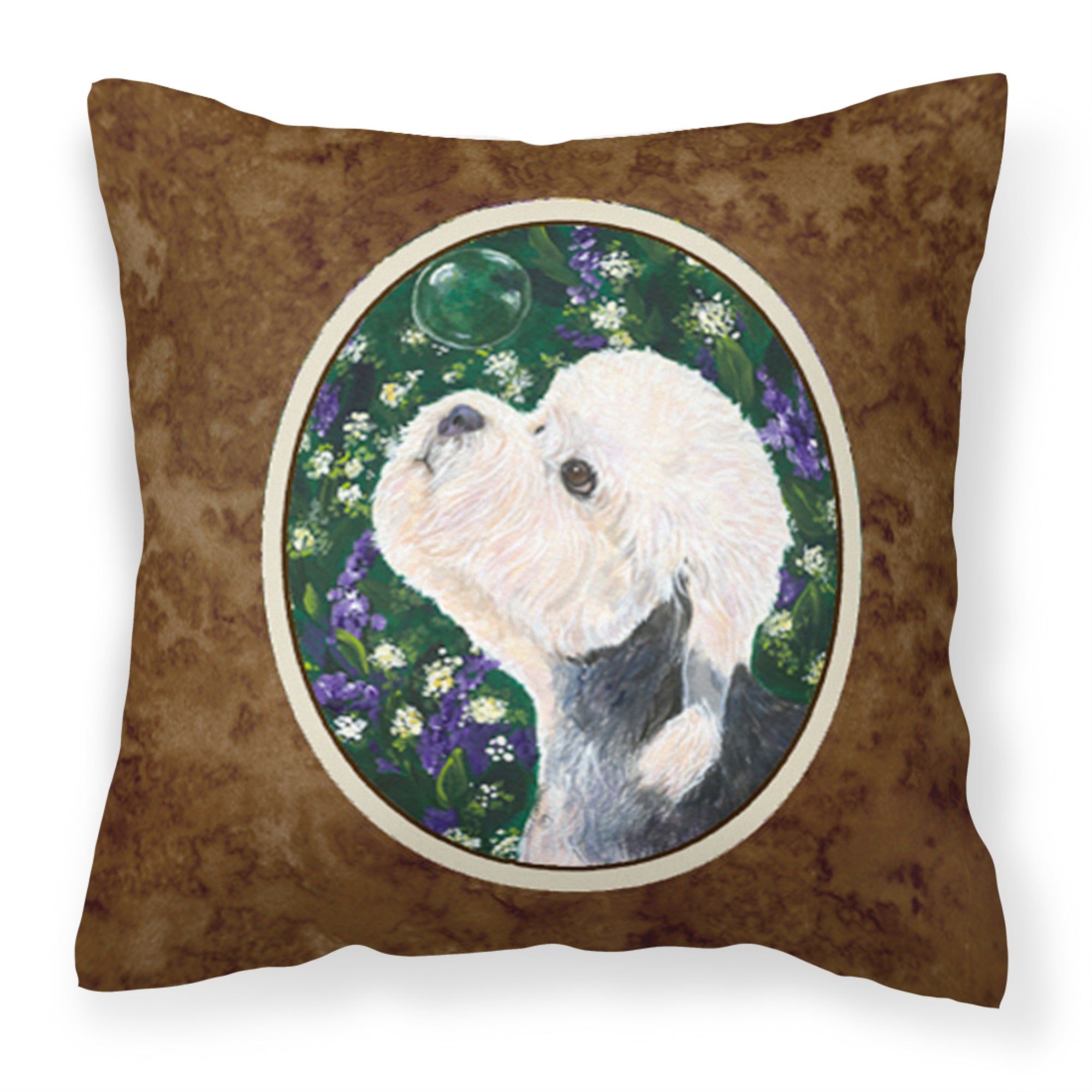 Caroline'S Treasures Ss1055Pw1414 Dandie Dinmont Terrier Decorative Canvas Fabric Pillow, Large, Multicolor
