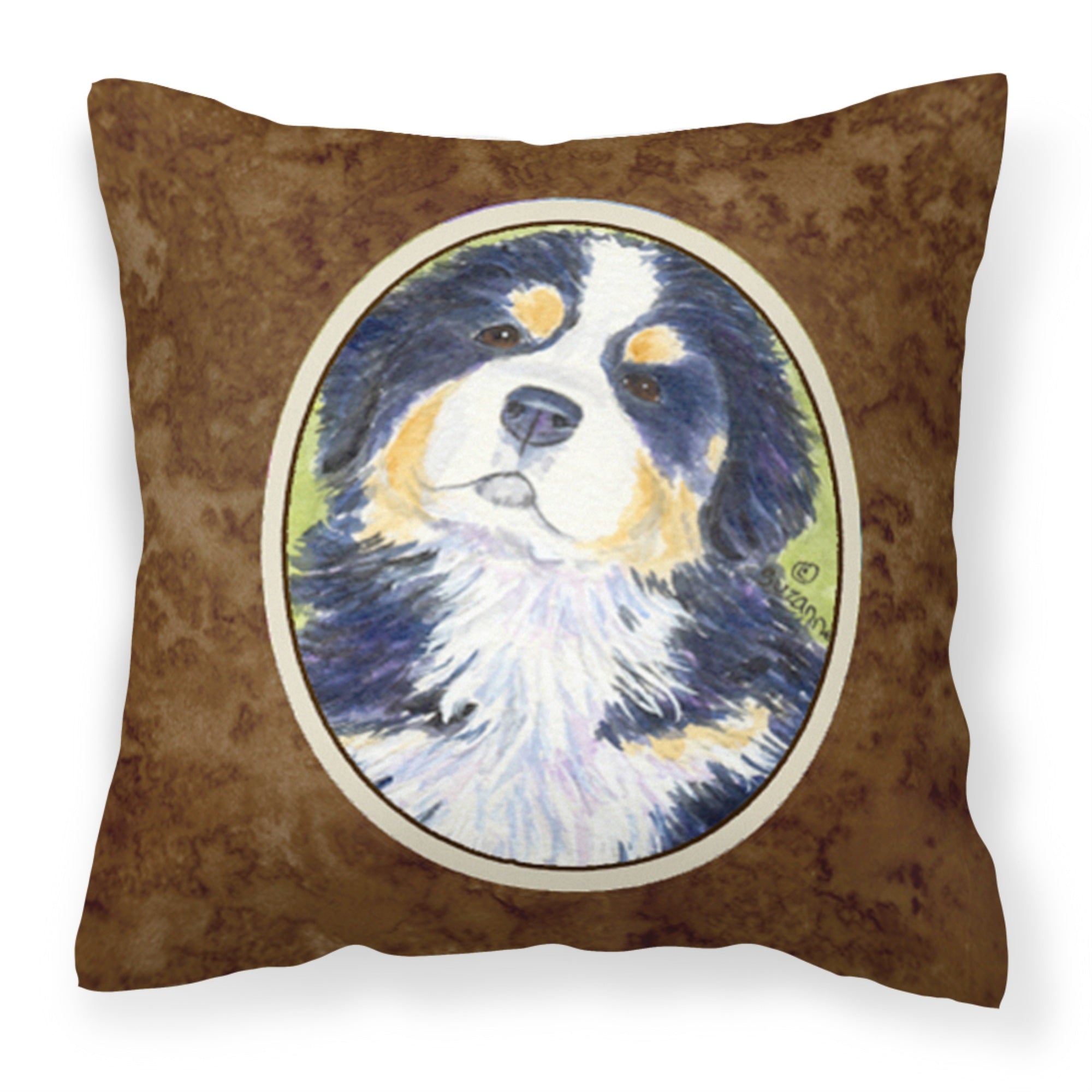 Caroline'S Treasures Ss1059Pw1414 Bernese Mountain Dog Decorative Canvas Fabric Pillow, Large, Multicolor