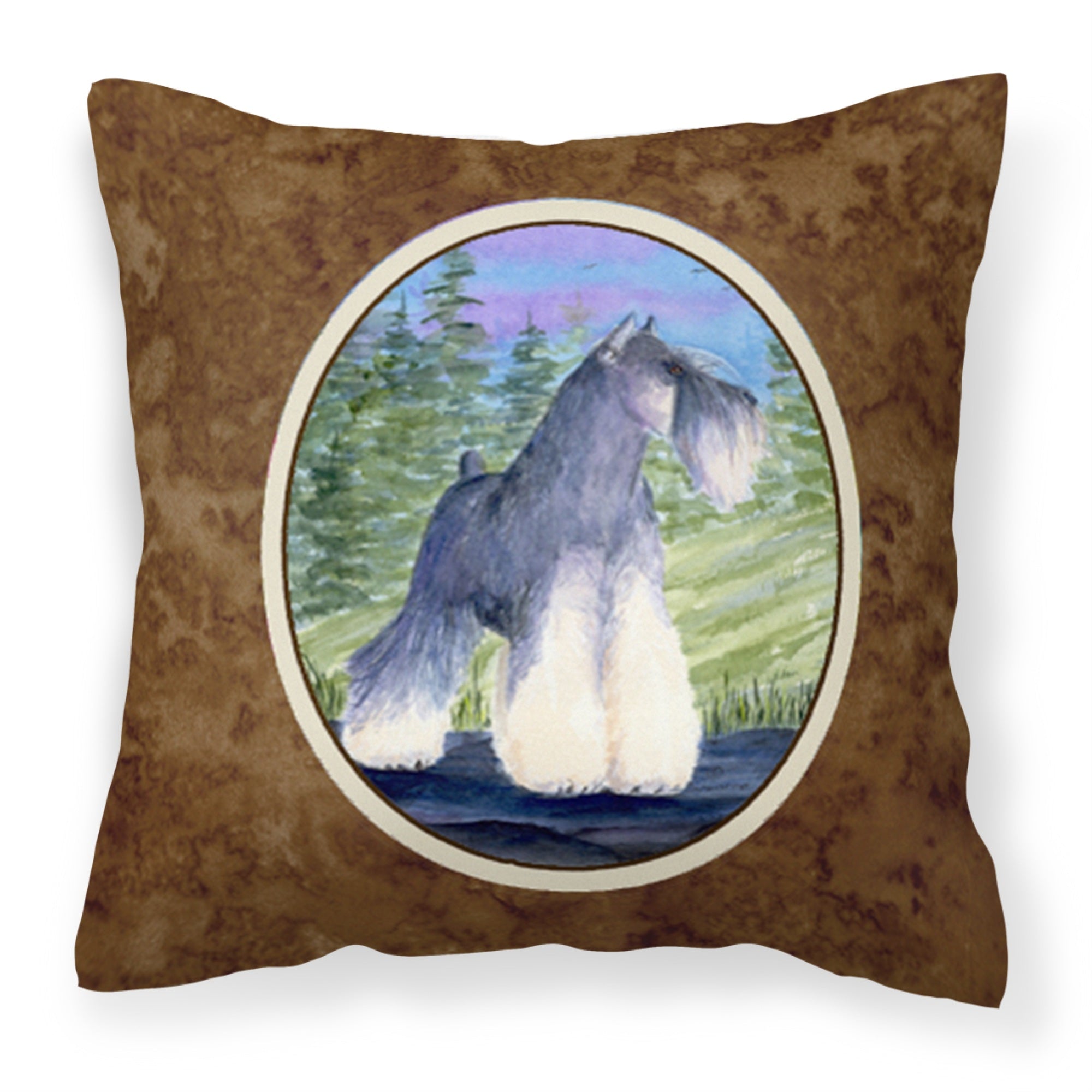 Caroline'S Treasures Ss1061Pw1414 Schnauzer Decorative Canvas Fabric Pillow, Large, Multicolor