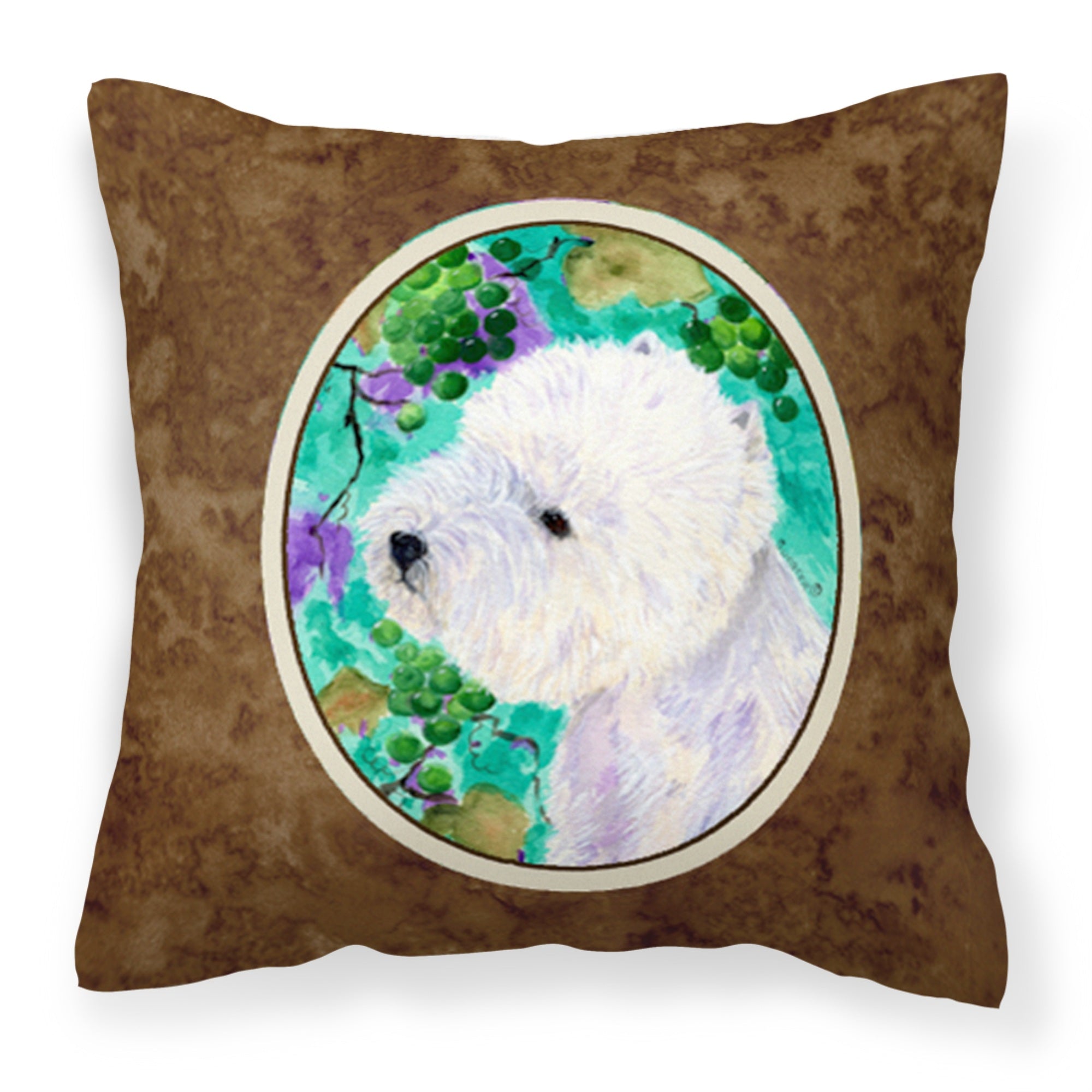 Caroline'S Treasures Ss1064Pw1414 Westie Decorative Canvas Fabric Pillow, Large, Multicolor