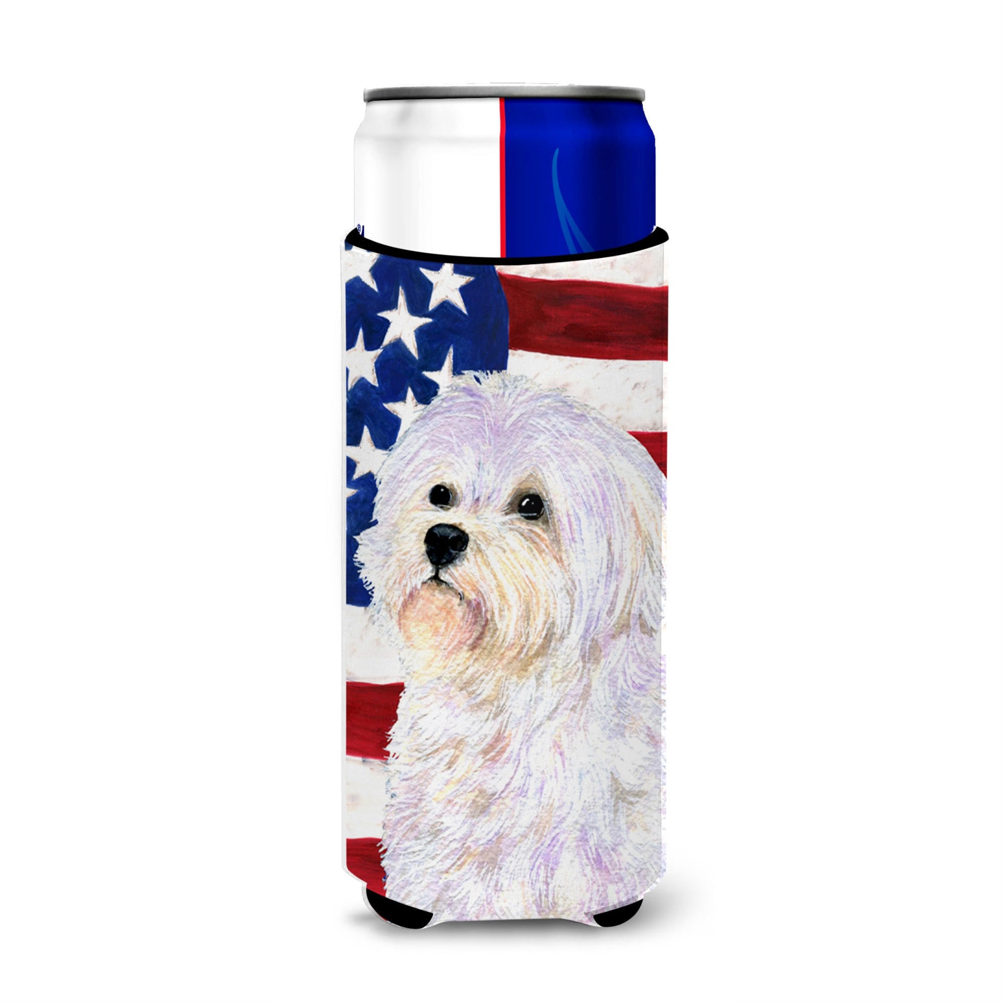 Usa American Flag With Maltese Ultra Beverage Insulators For Slim Cans Ss4043Muk