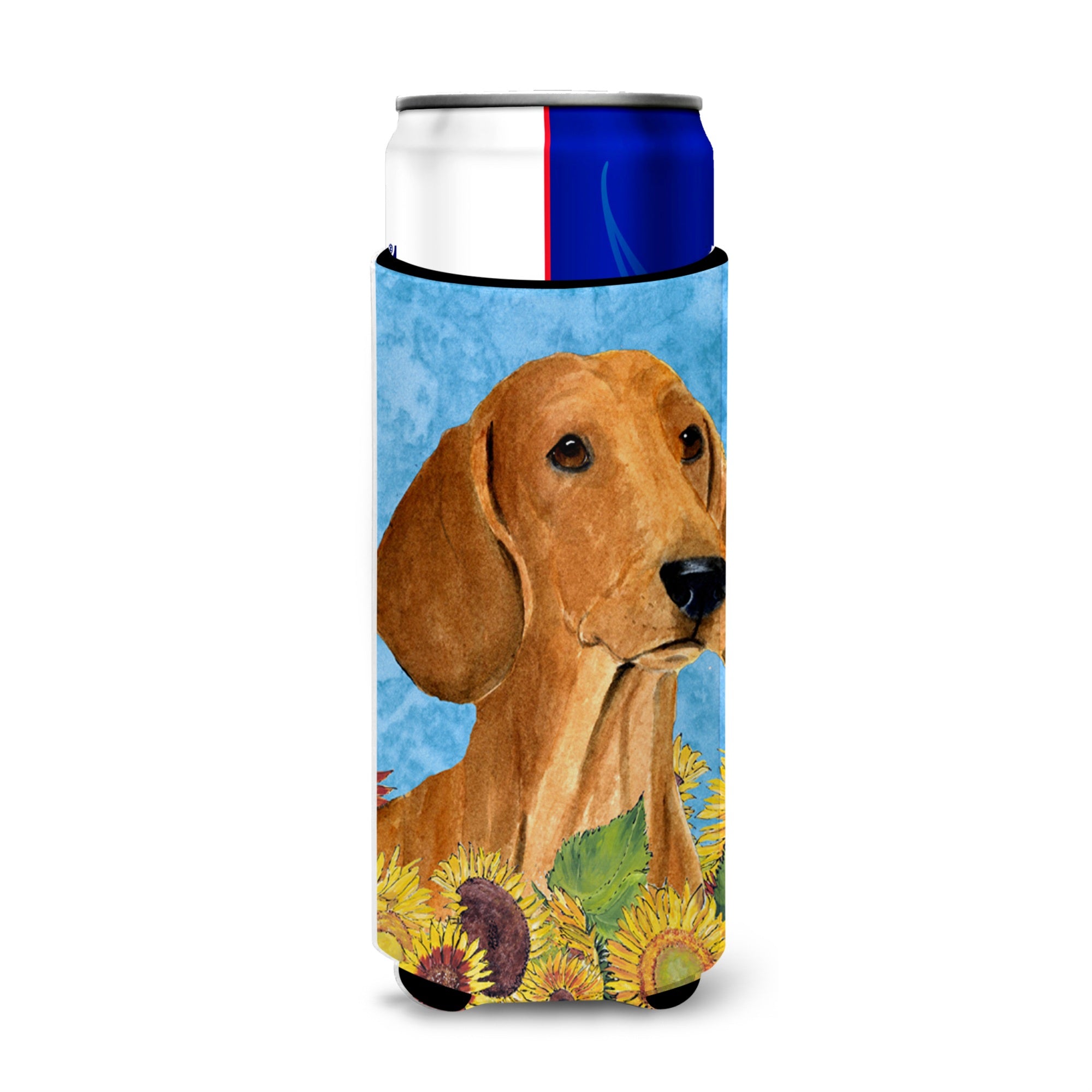 Dachshund In Summer Flowers Ultra Beverage Insulators For Slim Cans Ss4120Muk