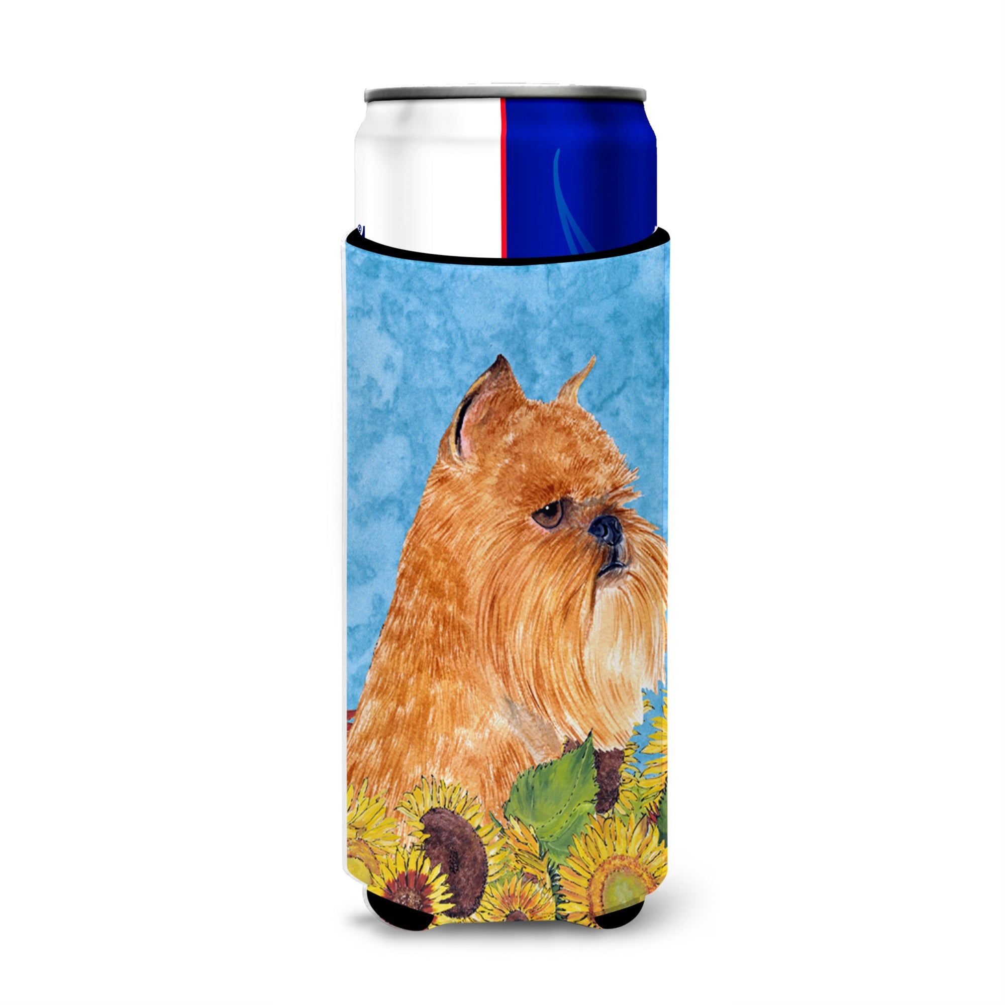 Brussels Griffon In Summer Flowers Ultra Beverage Insulators For Slim Cans Ss4127Muk