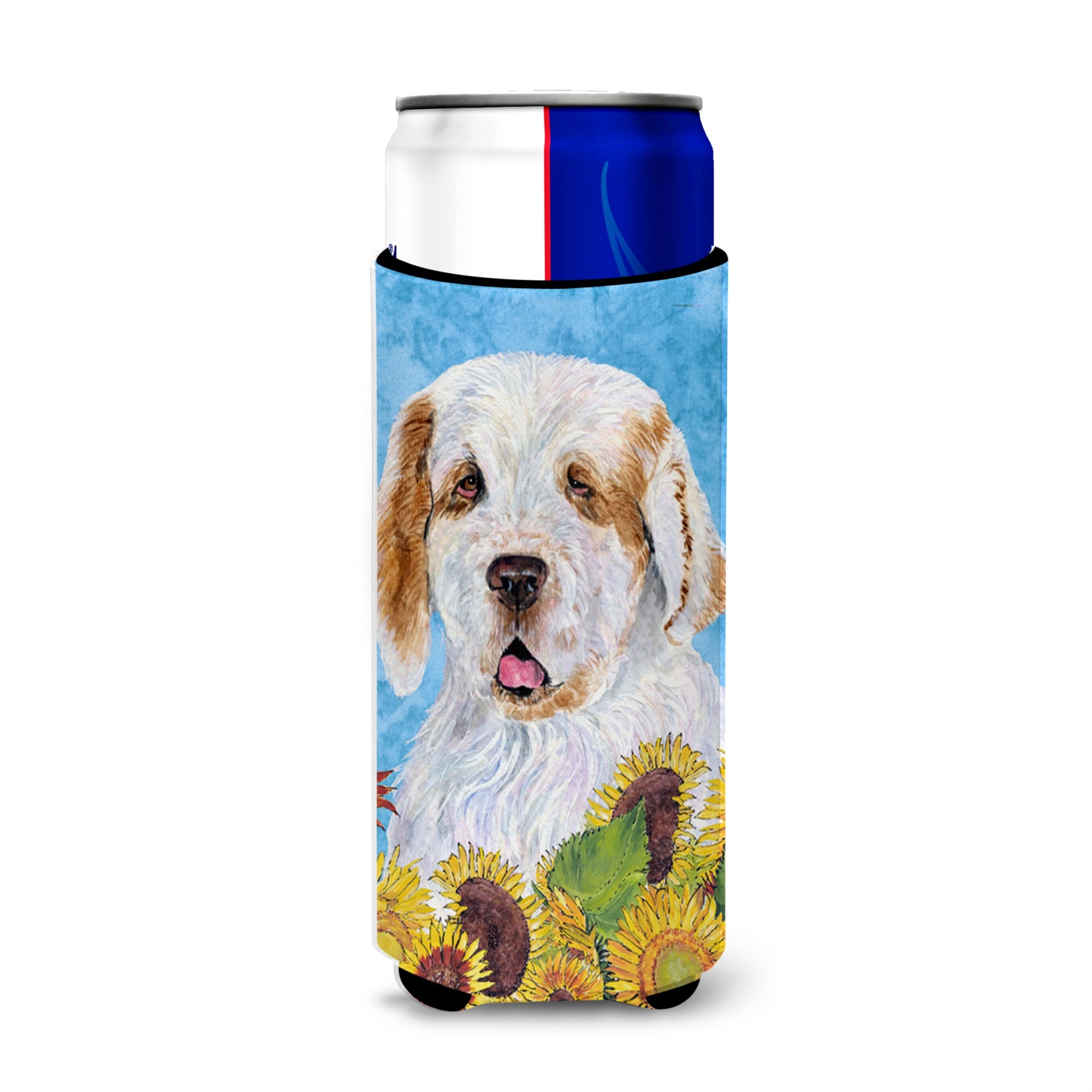 Clumber Spaniel In Summer Flowers Ultra Beverage Insulators For Slim Cans Ss4133Muk