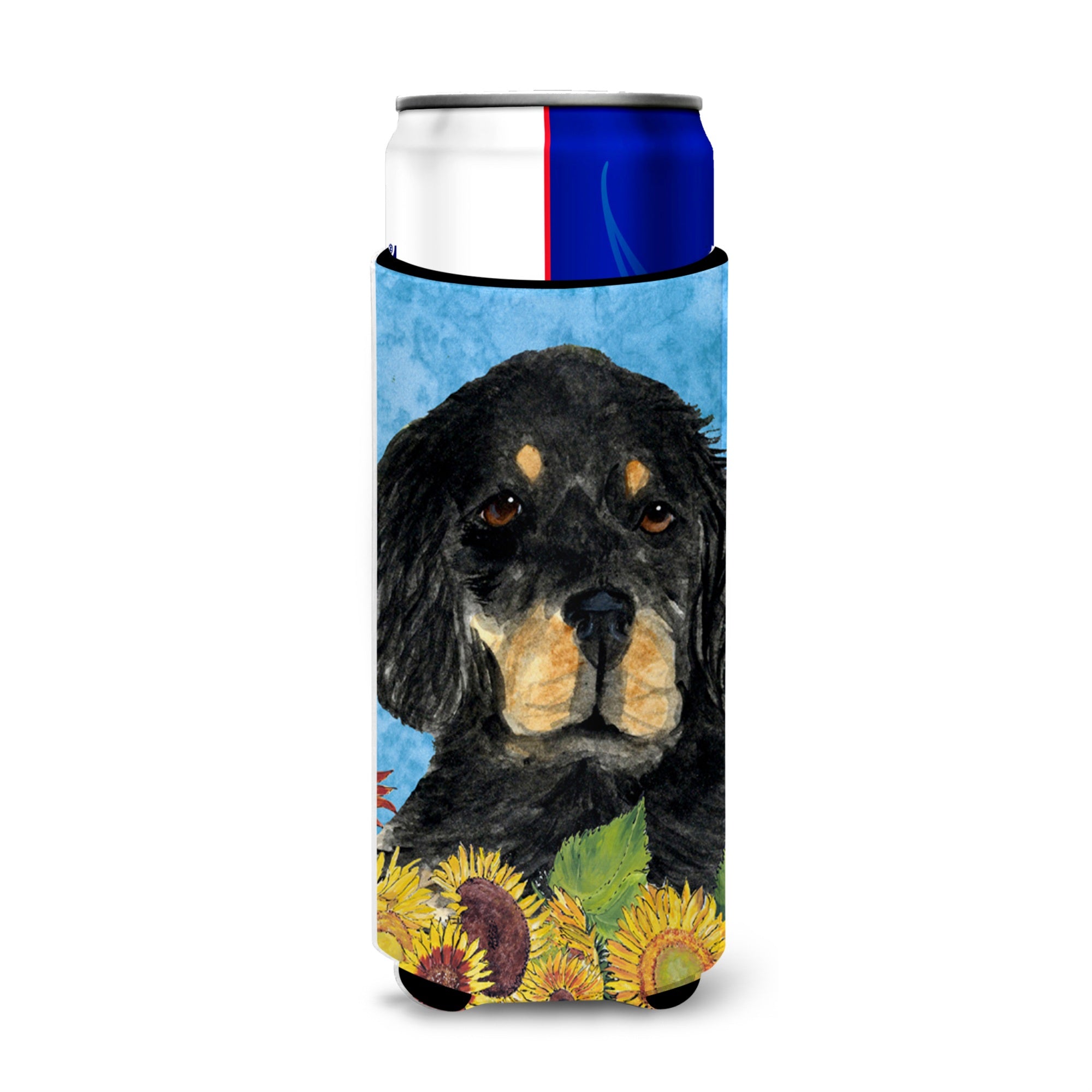 Gordon Setter In Summer Flowers Ultra Beverage Insulators For Slim Cans Ss4148Muk