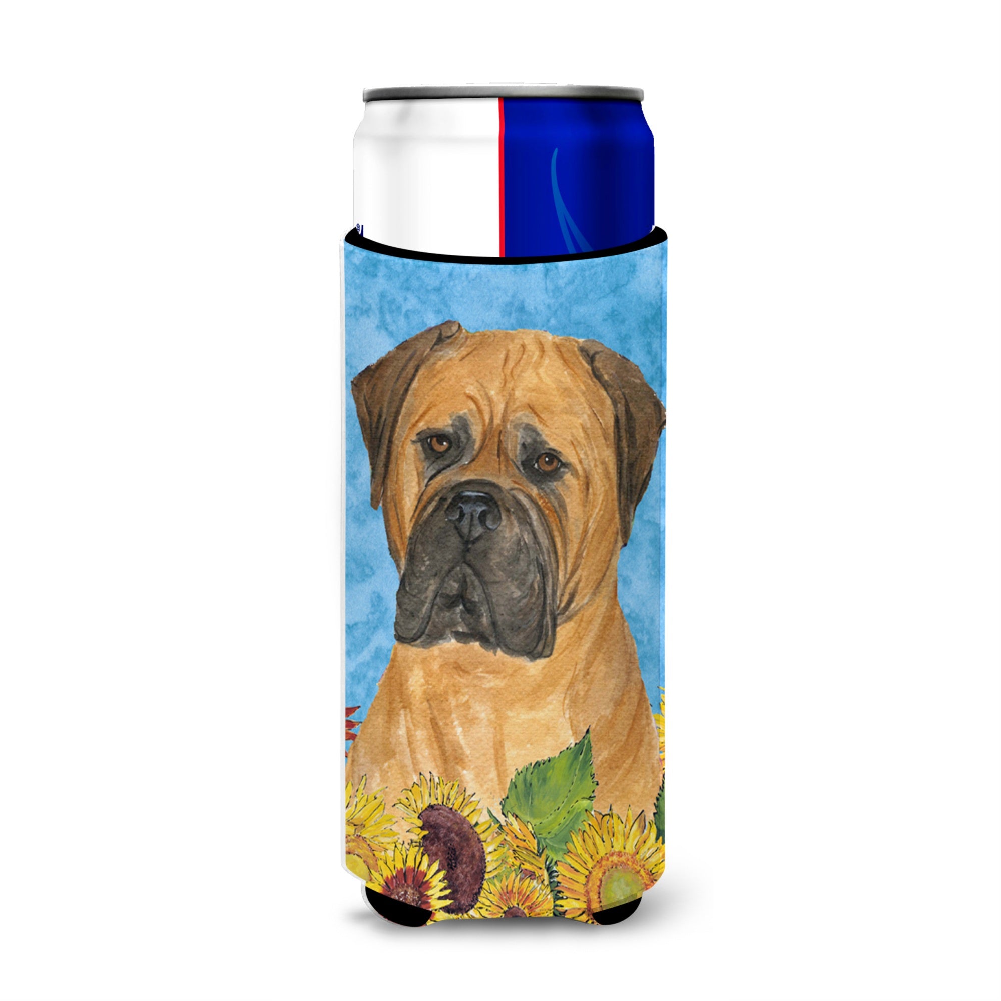 Bullmastiff In Summer Flowers Ultra Beverage Insulators For Slim Cans Ss4150Muk