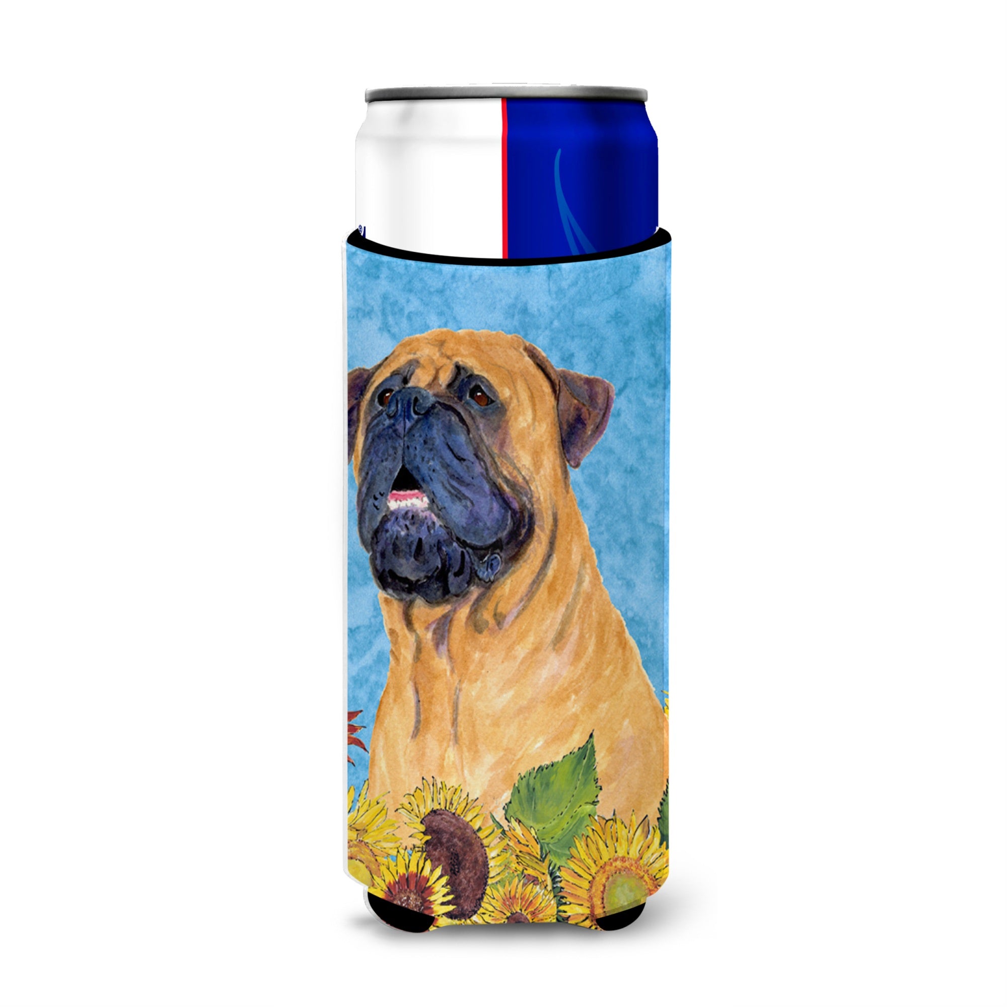 Bullmastiff In Summer Flowers Ultra Beverage Insulators For Slim Cans Ss4153Muk