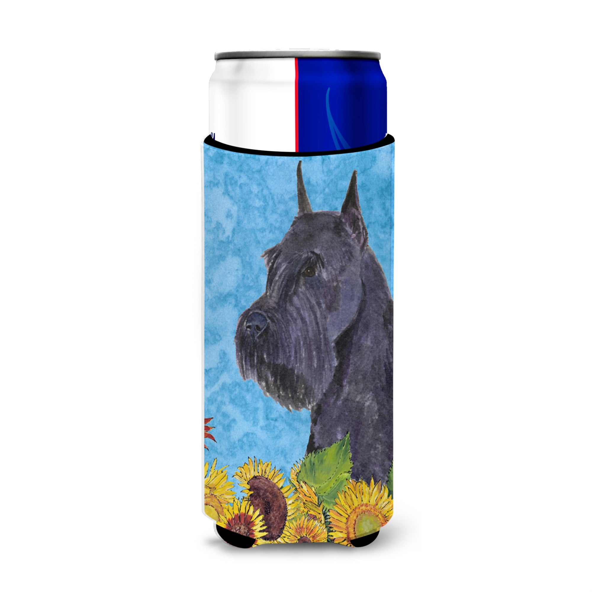 Schnauzer In Summer Flowers Ultra Beverage Insulators For Slim Cans Ss4156Muk