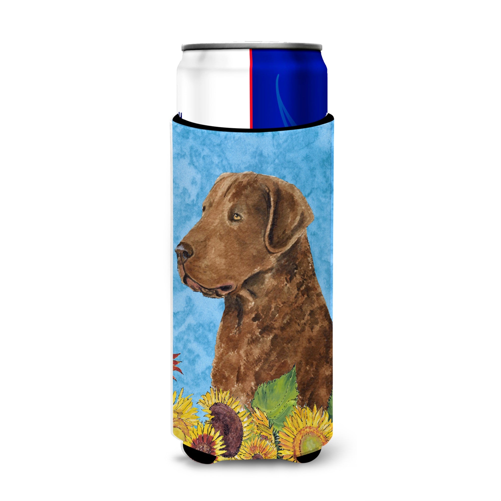 Curly Coated Retriever In Summer Flowers Ultra Beverage Insulators For Slim Cans Ss4165Muk