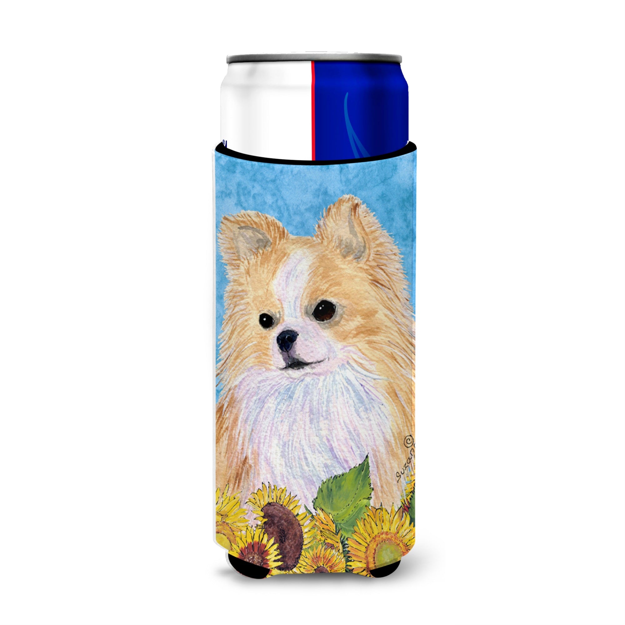 Chihuahua In Summer Flowers Ultra Beverage Insulators For Slim Cans Ss4242Muk