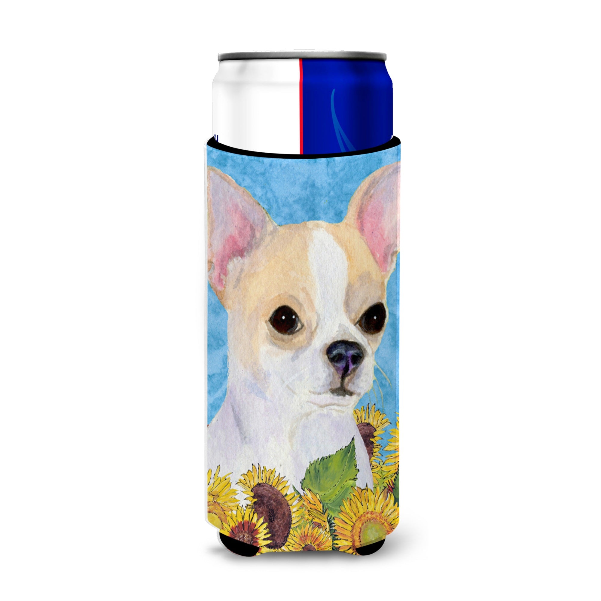 Chihuahua In Summer Flowers Ultra Beverage Insulators For Slim Cans Ss4243Muk