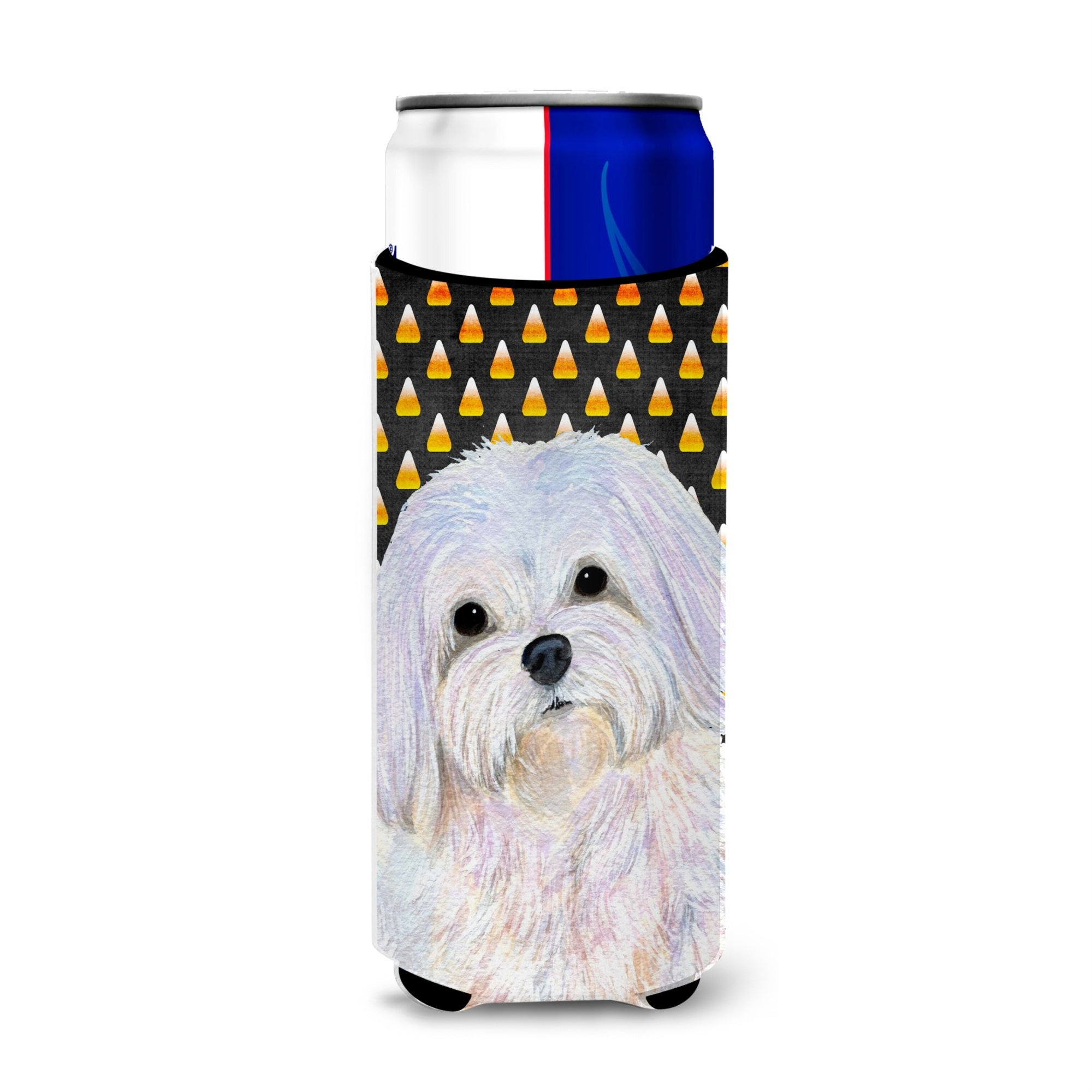Maltese Candy Corn Halloween Portrait Ultra Beverage Insulators For Slim Cans Ss4275Muk