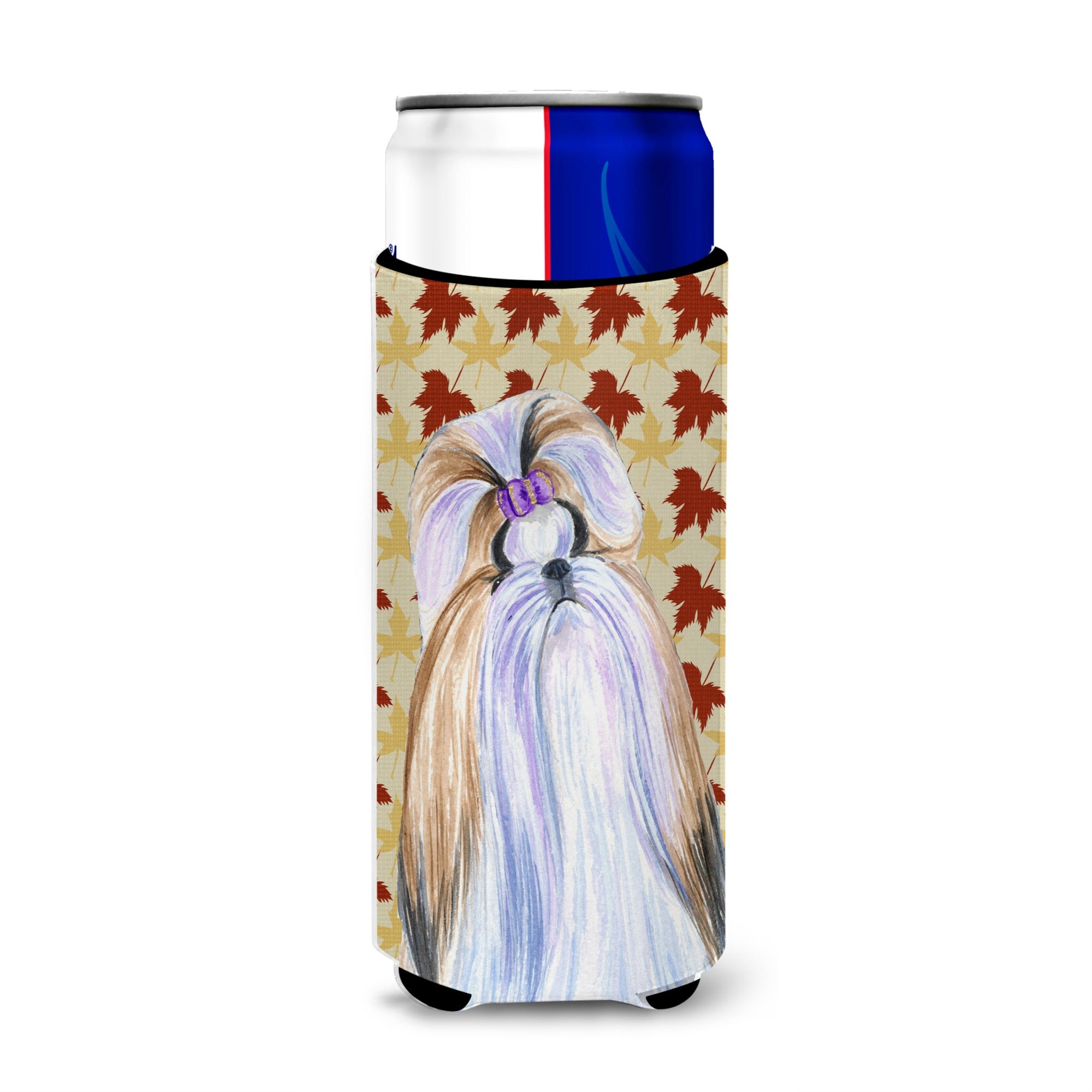 Shih Tzu Fall Leaves Portrait Ultra Beverage Insulators For Slim Cans Ss4391Muk