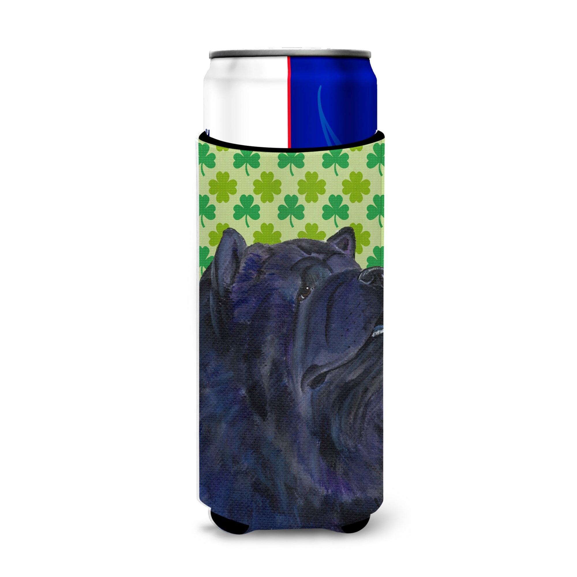 Chow Chow St. Patrick'S Day Shamrock Portrait Ultra Beverage Insulators For Slim Cans Ss4432Muk