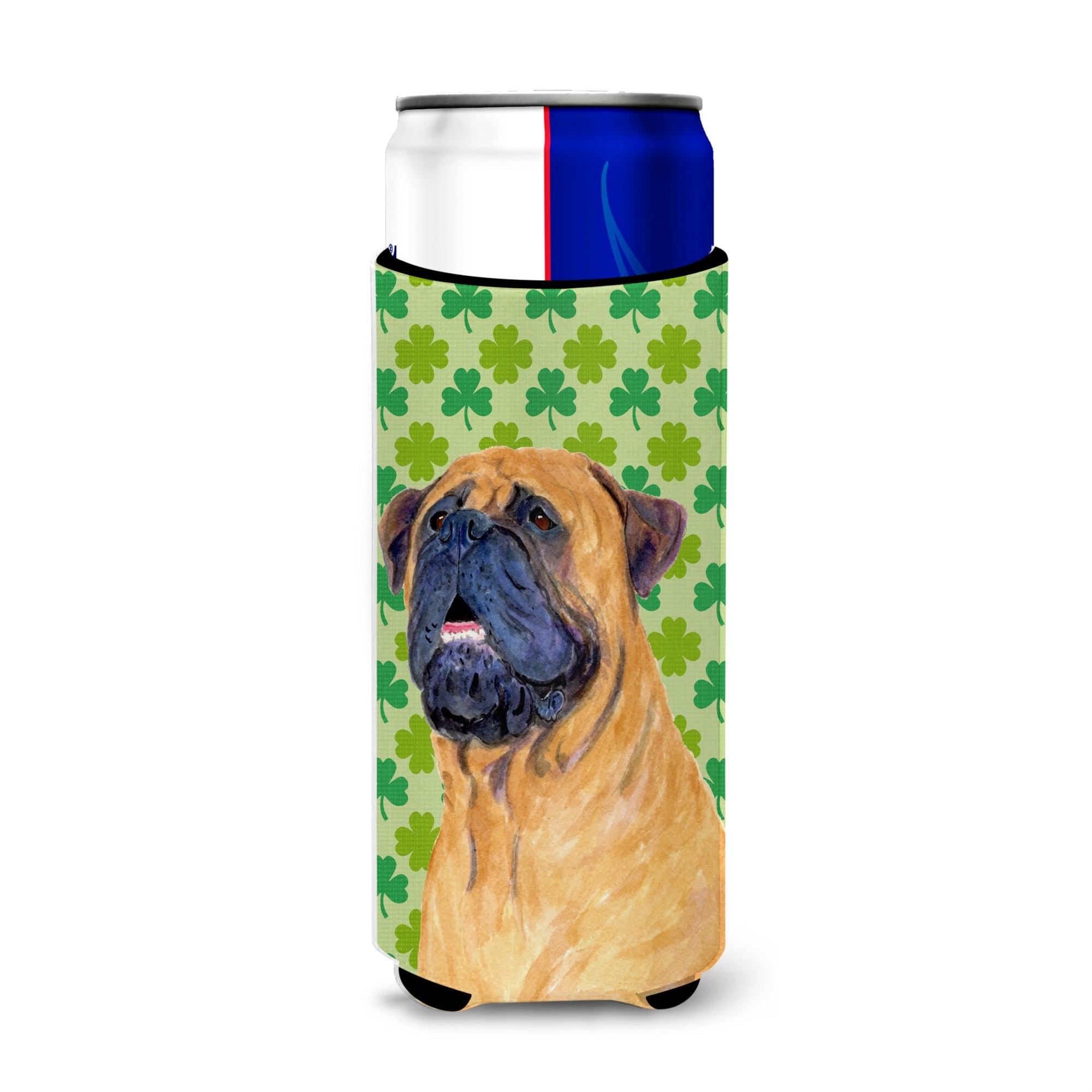Mastiff St. Patrick'S Day Shamrock Portrait Ultra Beverage Insulators For Slim Cans Ss4451Muk