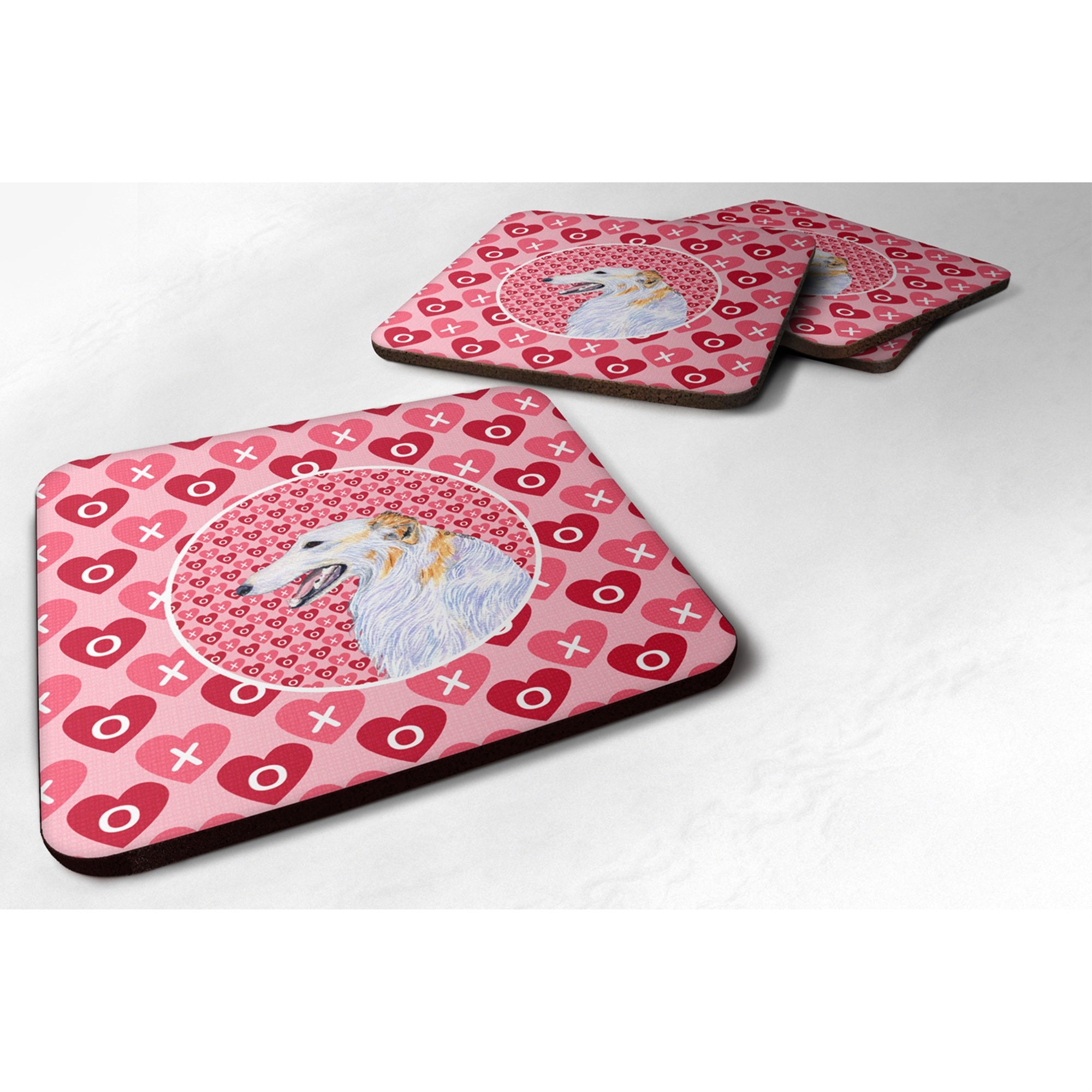 Caroline'S Treasures Ss4475Fc Borzoi Foam Coasters (Set Of 4), 3.5 H X 3.5 W, Multicolor