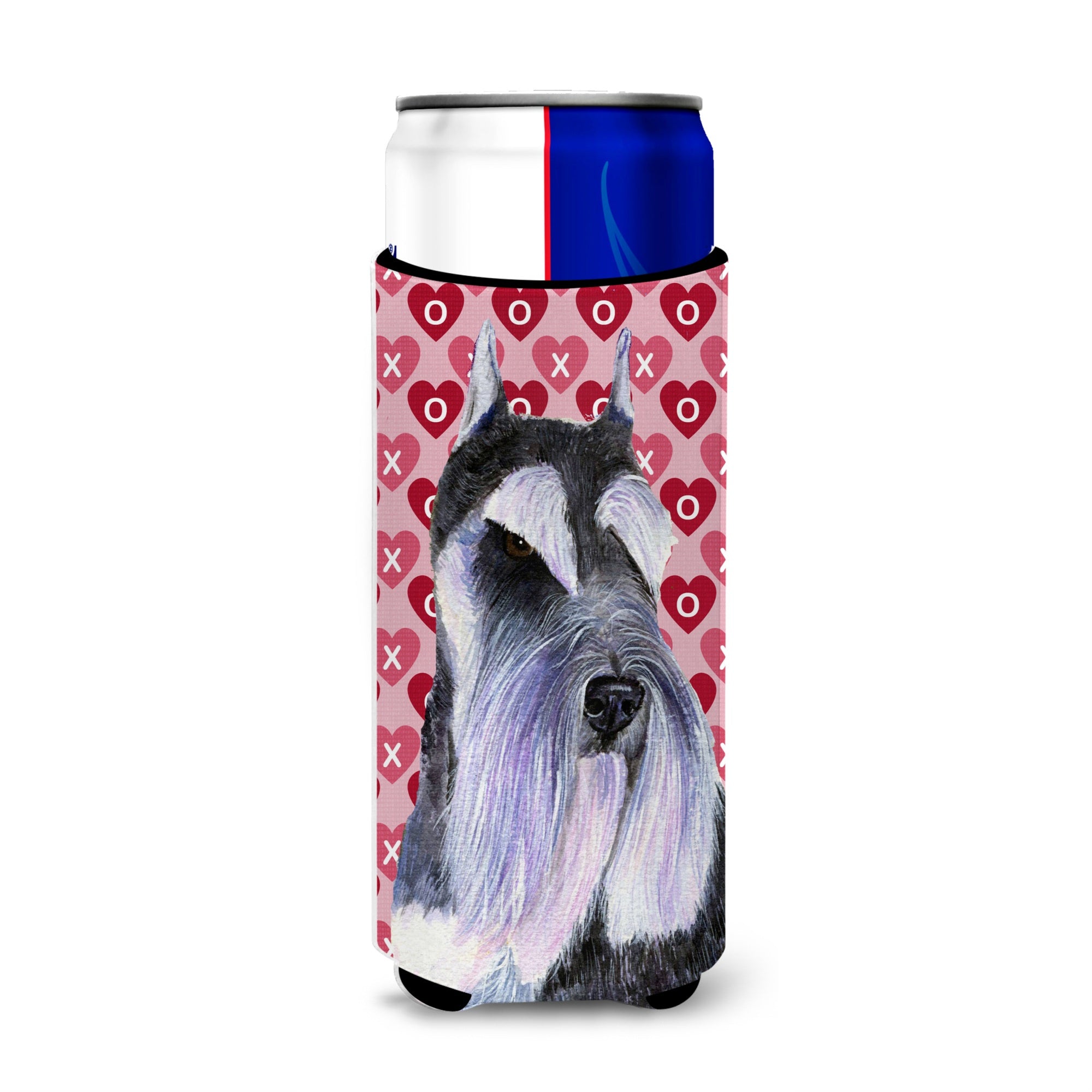 Schnauzer Hearts Love And Valentine'S Day Portrait Ultra Beverage Insulators For Slim Cans Ss4477Muk