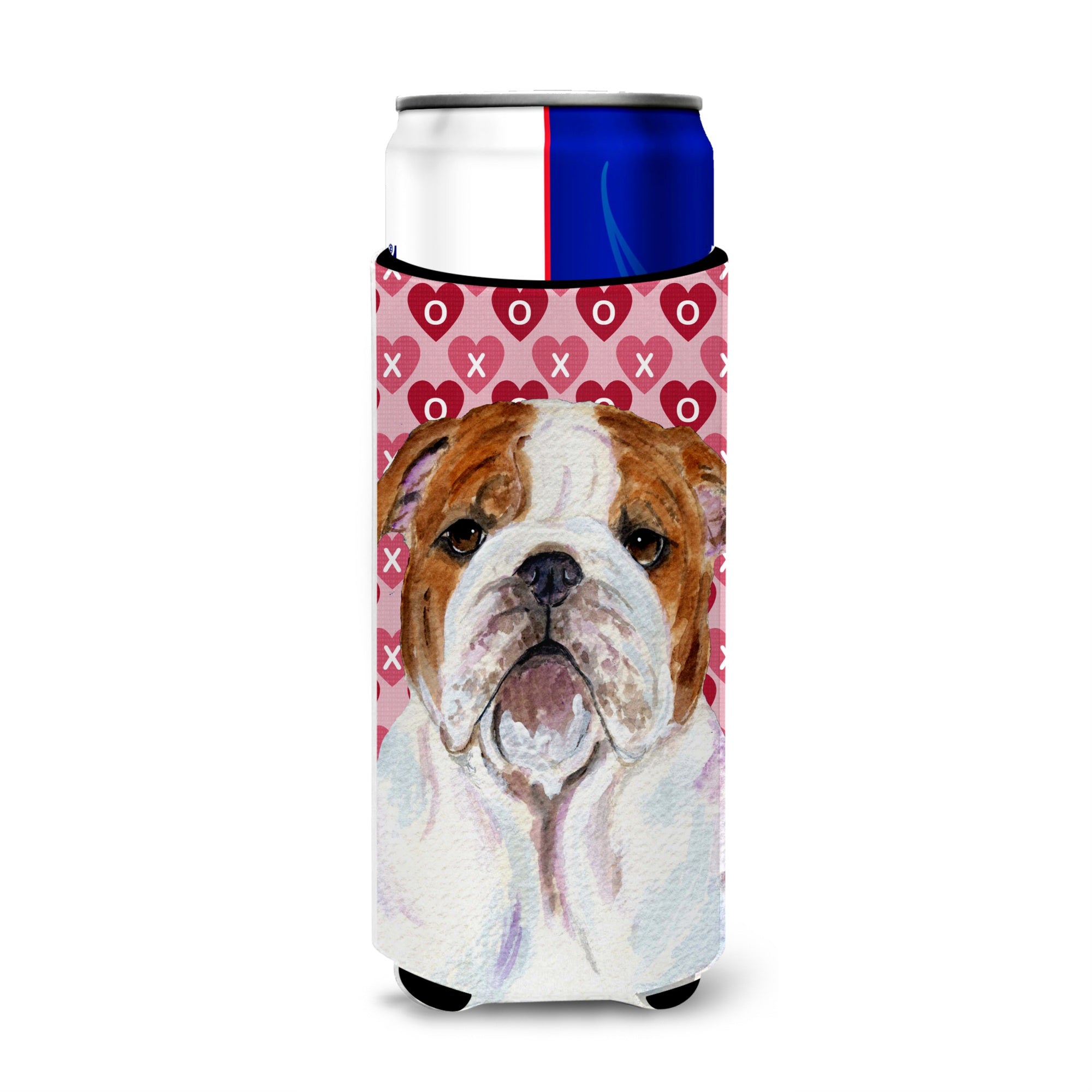 Bulldog English Hearts Love Valentine'S Day Ultra Beverage Insulators For Slim Cans Ss4484Muk