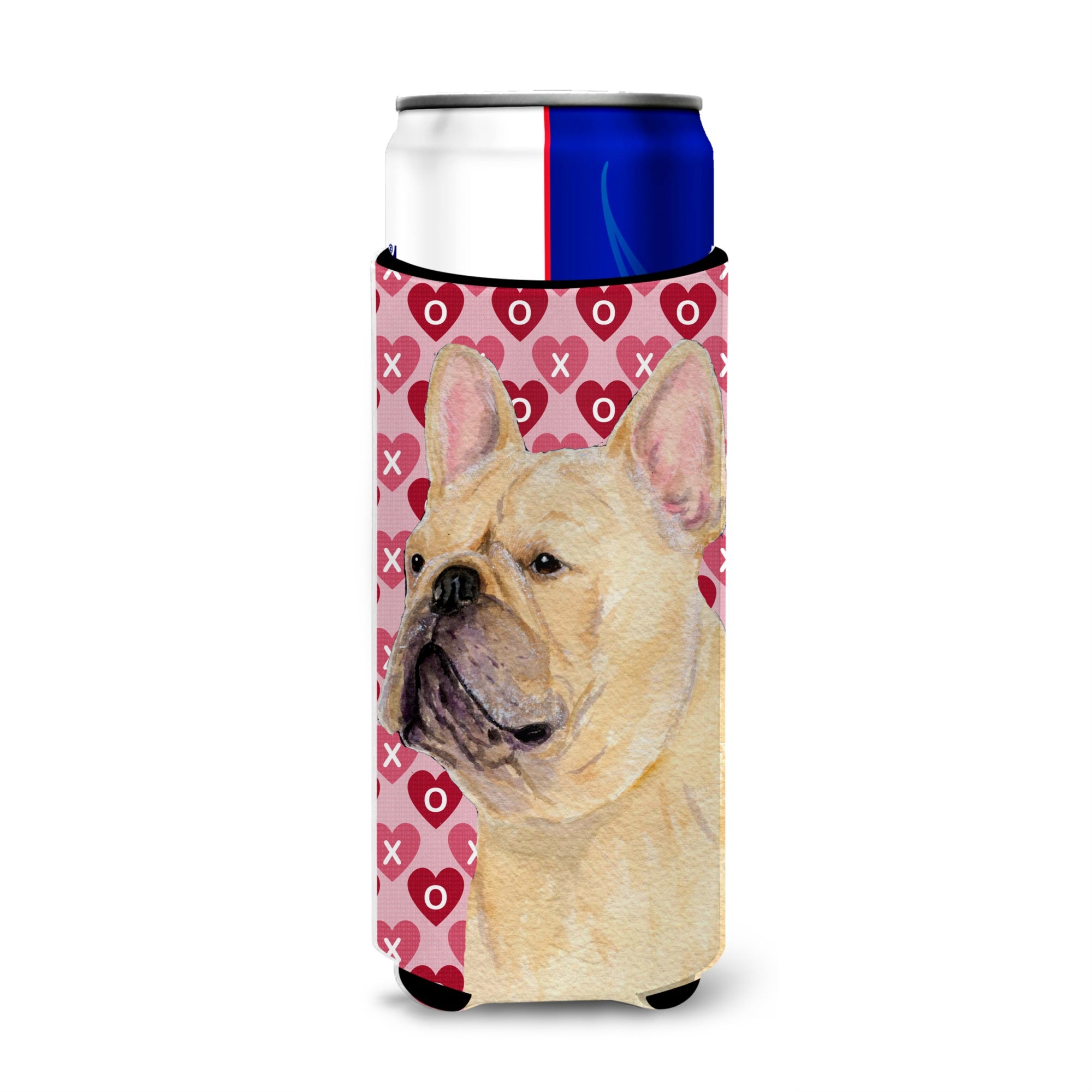 French Bulldog Hearts Love And Valentine'S Day Portrait Ultra Beverage Insulators For Slim Cans Ss4485Muk