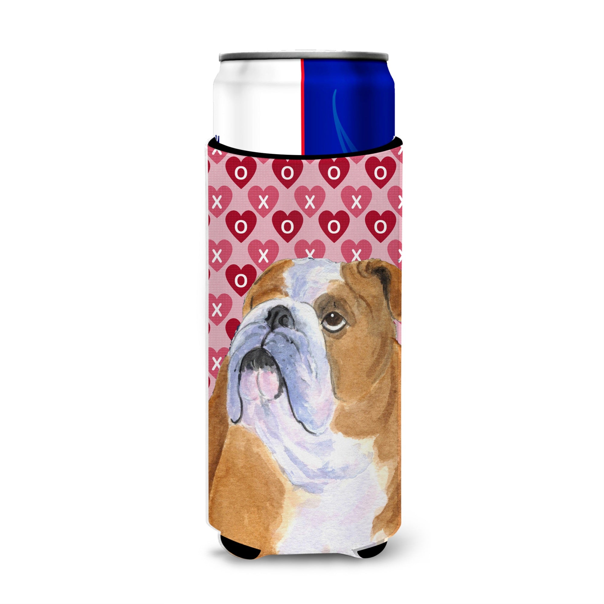 Bulldog English Hearts Love Valentine'S Day Ultra Beverage Insulators For Slim Cans Ss4491Muk