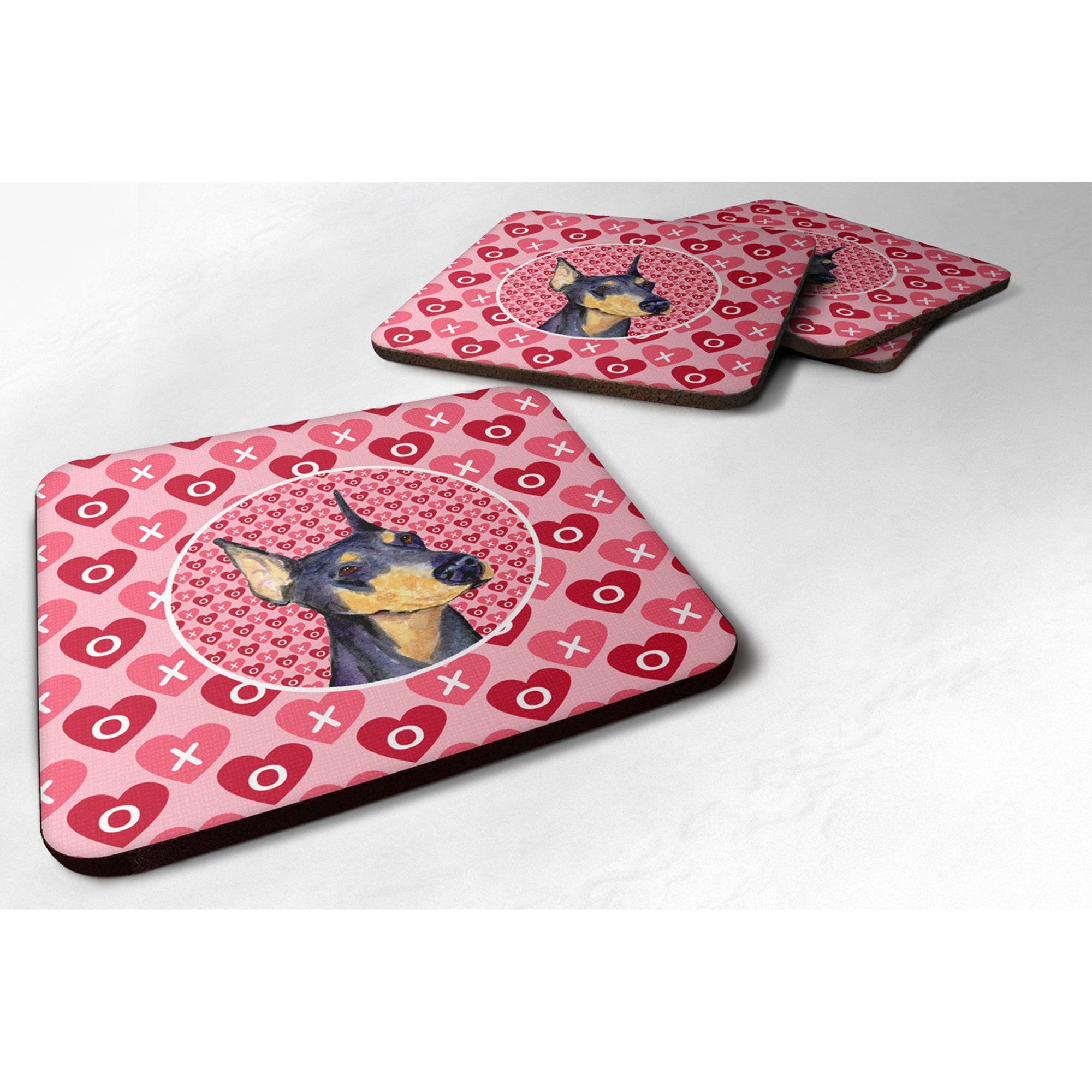 Caroline'S Treasures Ss4495Fc Doberman Foam Coasters (Set Of 4), 3.5 H X 3.5 W, Multicolor