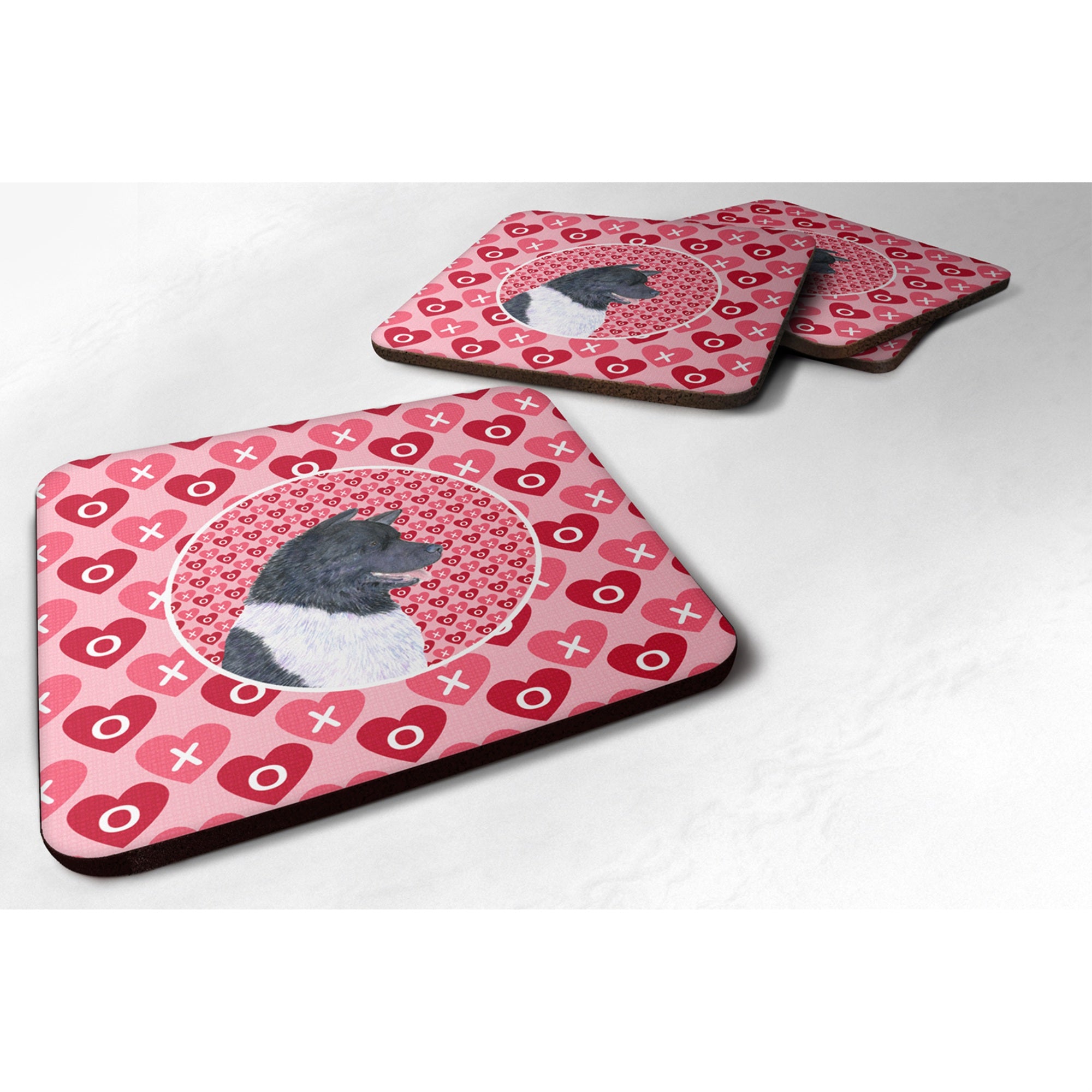 Caroline'S Treasures Ss4521Fc Akita Foam Coasters (Set Of 4), 3.5 H X 3.5 W, Multicolor
