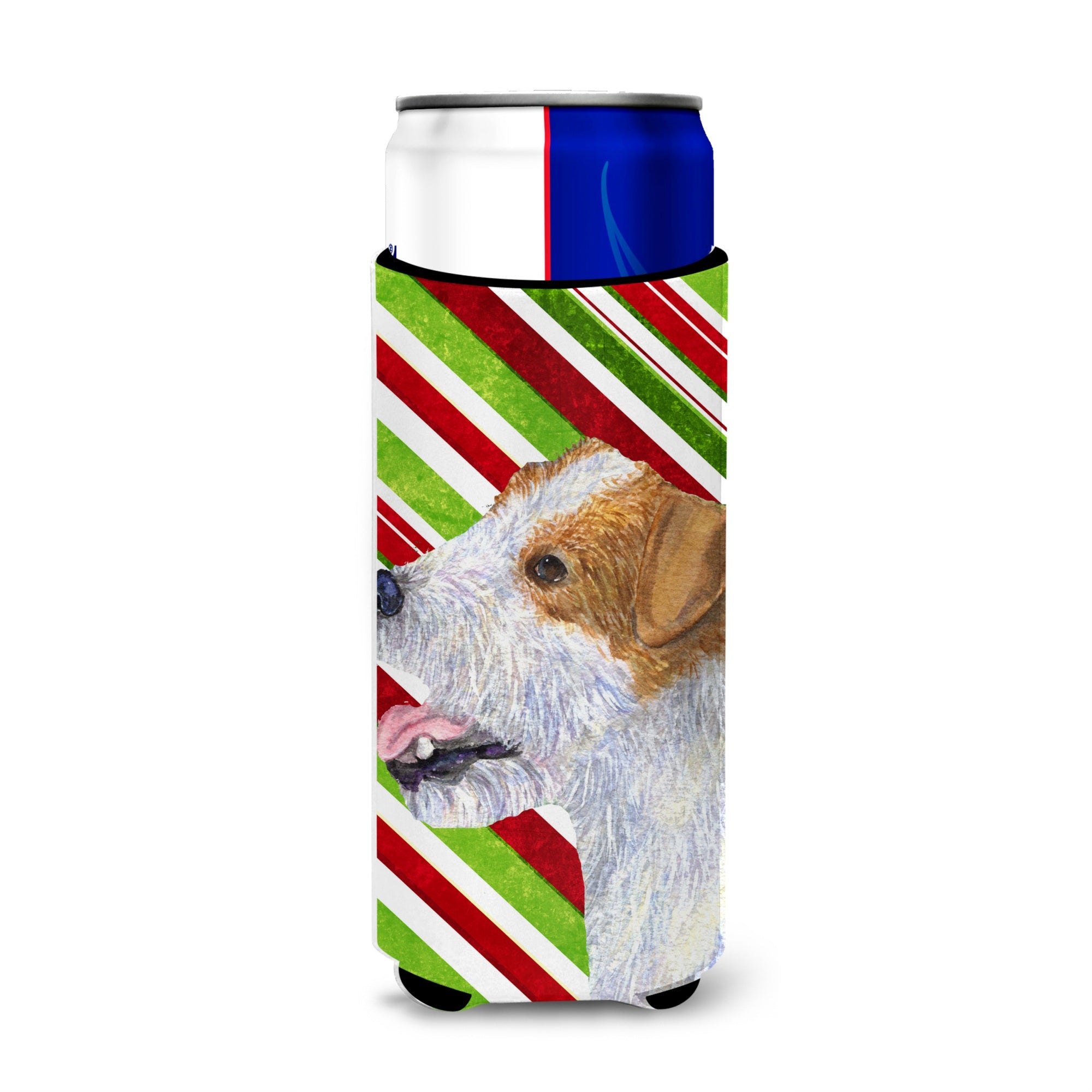 Jack Russell Terrier Candy Cane Holiday Christmas Ultra Beverage Insulators For Slim Cans Ss4573Muk
