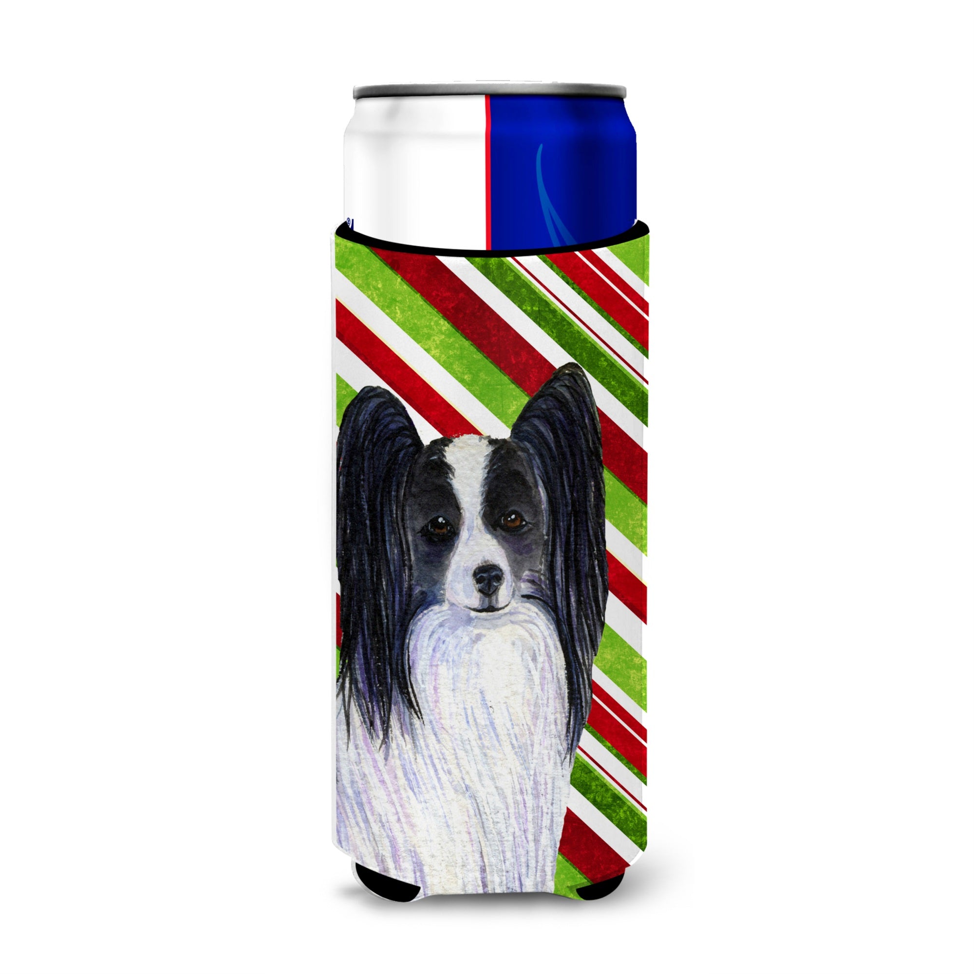 Papillon Candy Cane Holiday Christmas Ultra Beverage Insulators For Slim Cans Ss4574Muk