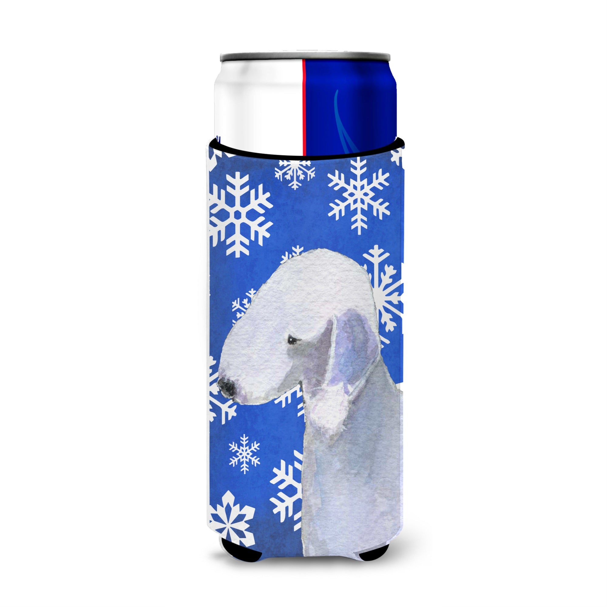 Bedlington Terrier Winter Snowflakes Holiday Ultra Beverage Insulators For Slim Cans Ss4621Muk