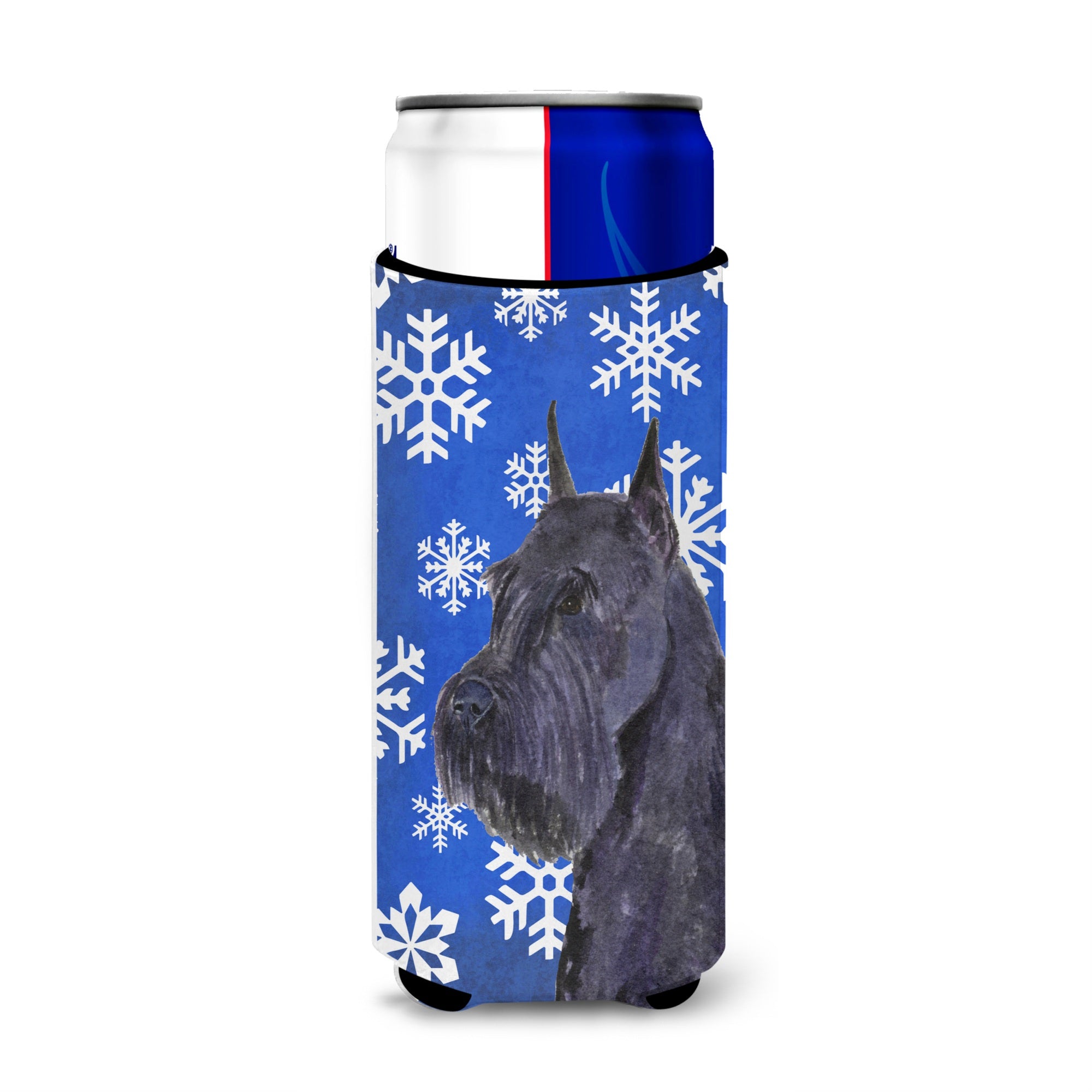Schnauzer Winter Snowflakes Holiday Ultra Beverage Insulators For Slim Cans Ss4661Muk