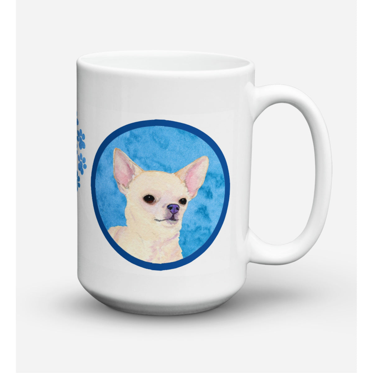 Caroline'S Treasures Ss4748-Bu-Cm15 Chihuahua Microwavable Ceramic Coffee Mug, 15 Oz, Multicolor