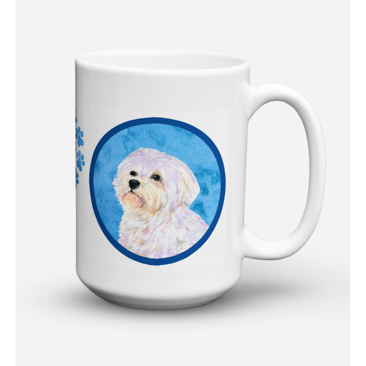 Caroline'S Treasures Ss4757-Bu-Cm15 Maltese Dishwasher Safe Microwavable Ceramic Coffee Mug, 15 Oz, Multicolor