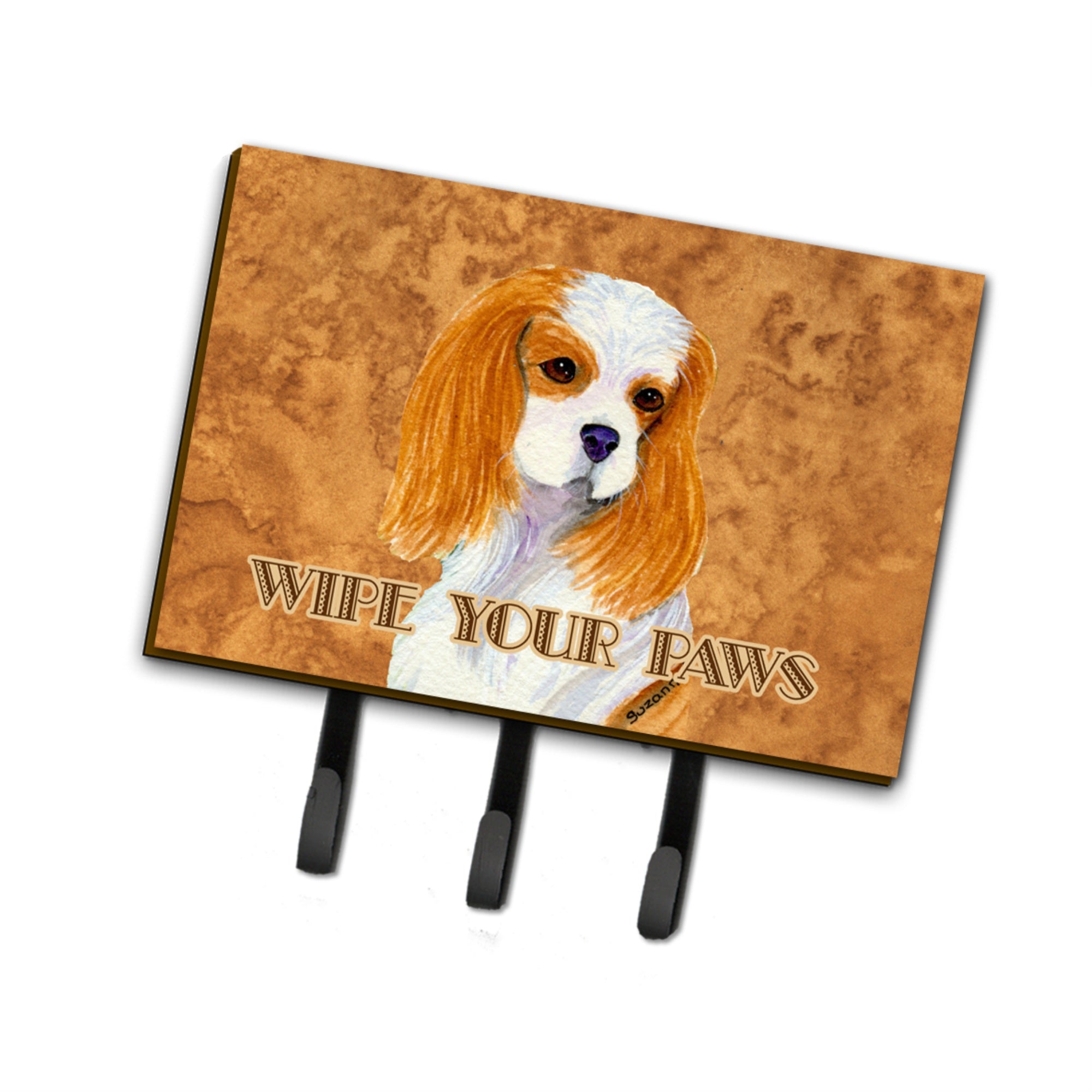 Caroline'S Treasures Ss4877Th68 Blenheim Cavalier Spaniel Wipe Your Paws Leash Or Key Holder, Large, Multicolor