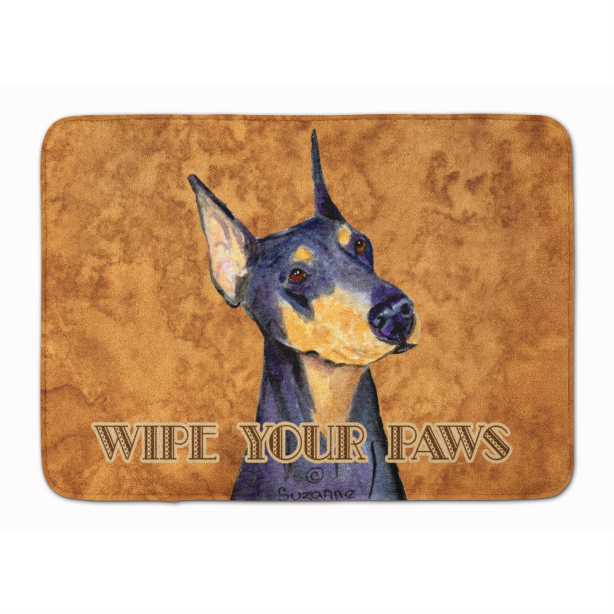 Caroline'S Treasures Black And Tan Doberman Wipe Your Paws, 19 X 27, Multicolor