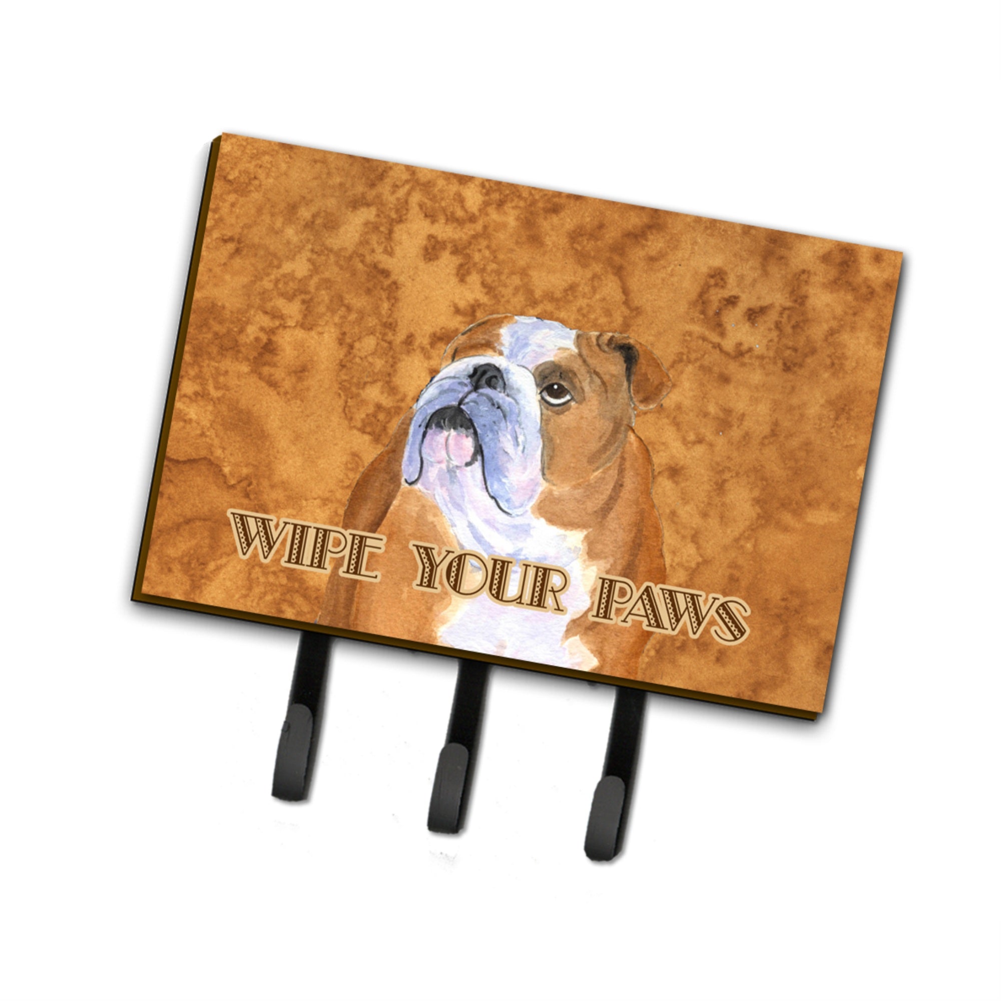 Caroline'S Treasures Ss4893Th68 Bulldog English Wipe Your Paws Leash Or Key Holder, Large, Multicolor