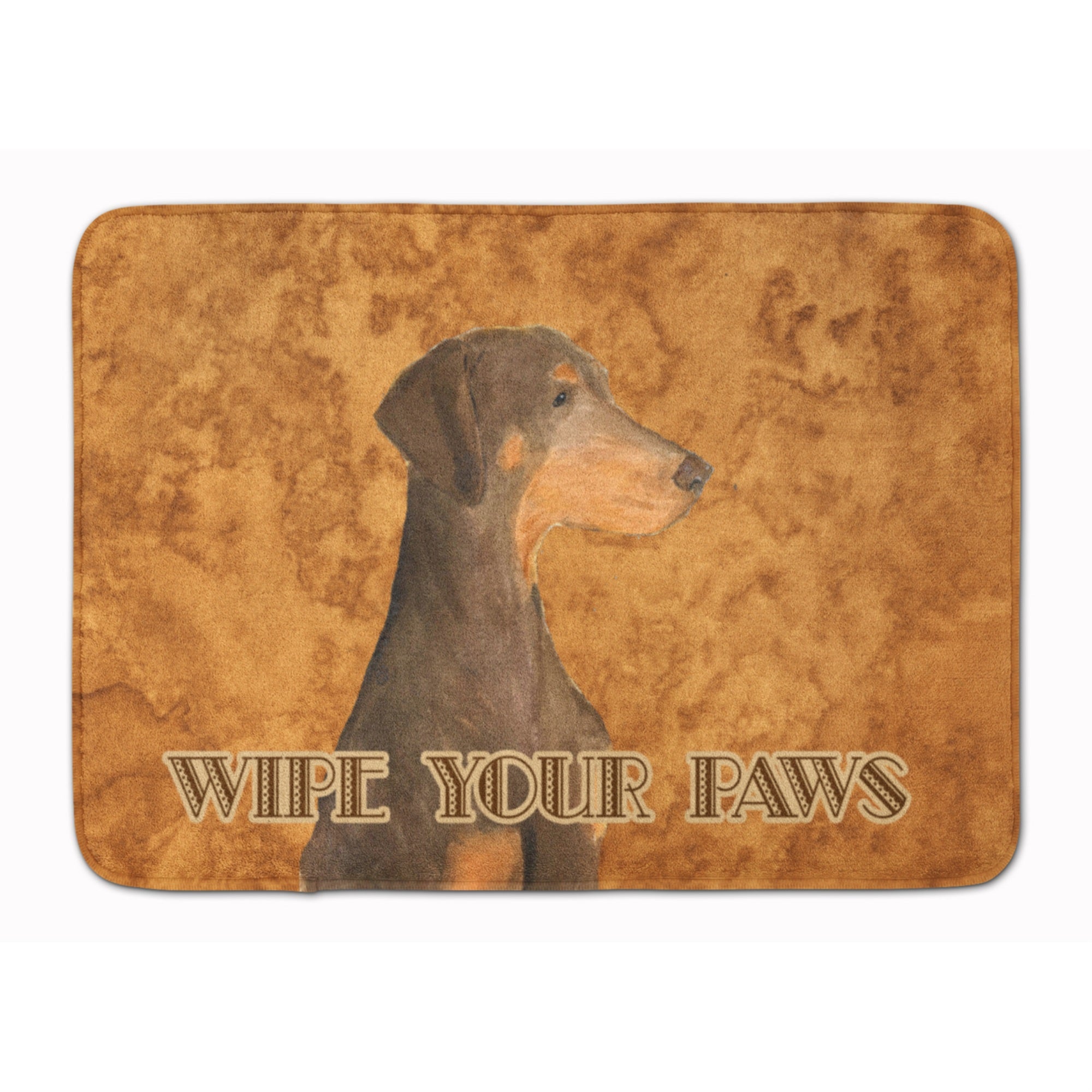 Caroline'S Treasures Chocolate Natural Ear Doberman Floor Mat, 19 X 27, Multicolor