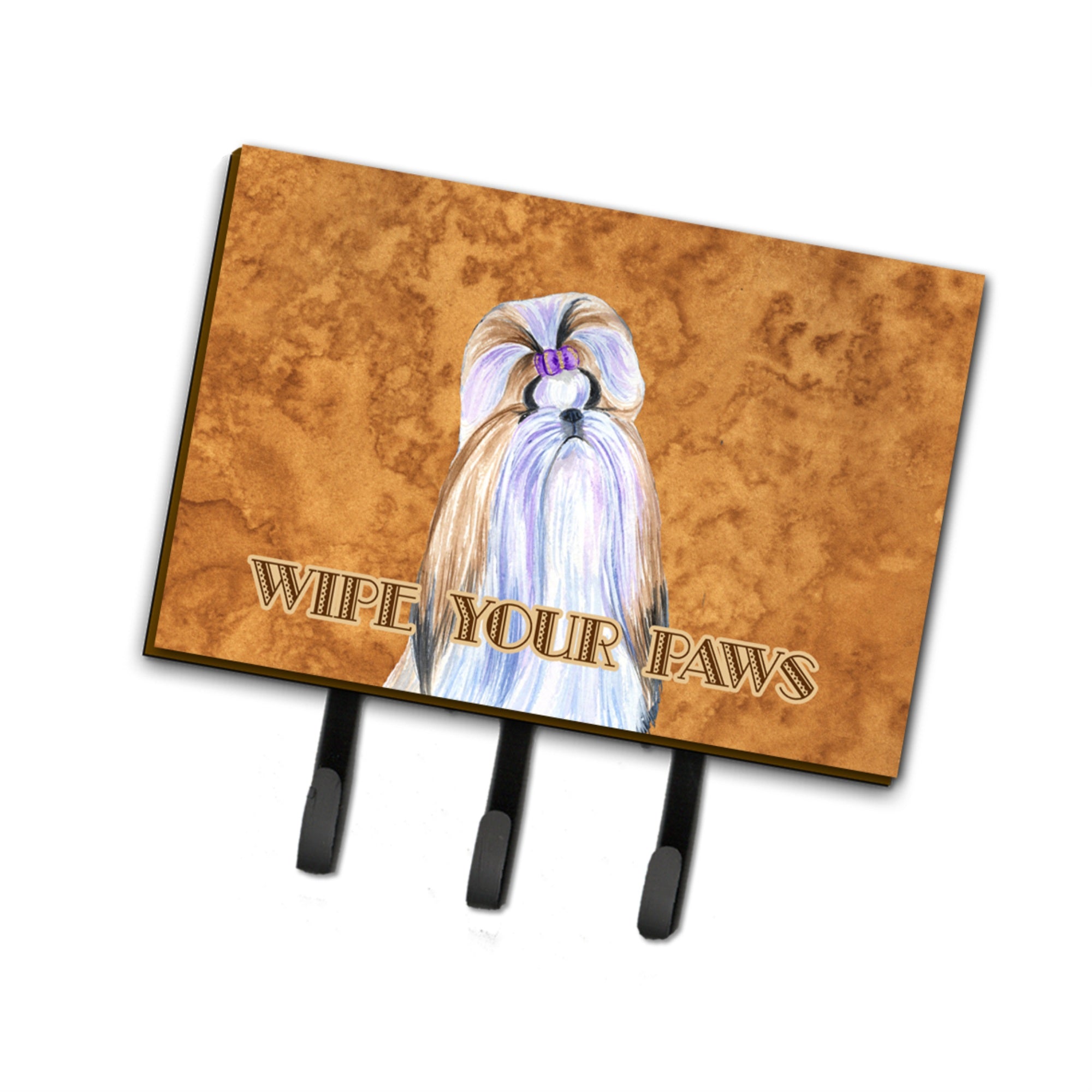 Caroline'S Treasures Ss4904Th68 Shih Tzu Wipe Your Paws Leash Or Key Holder, Large, Multicolor