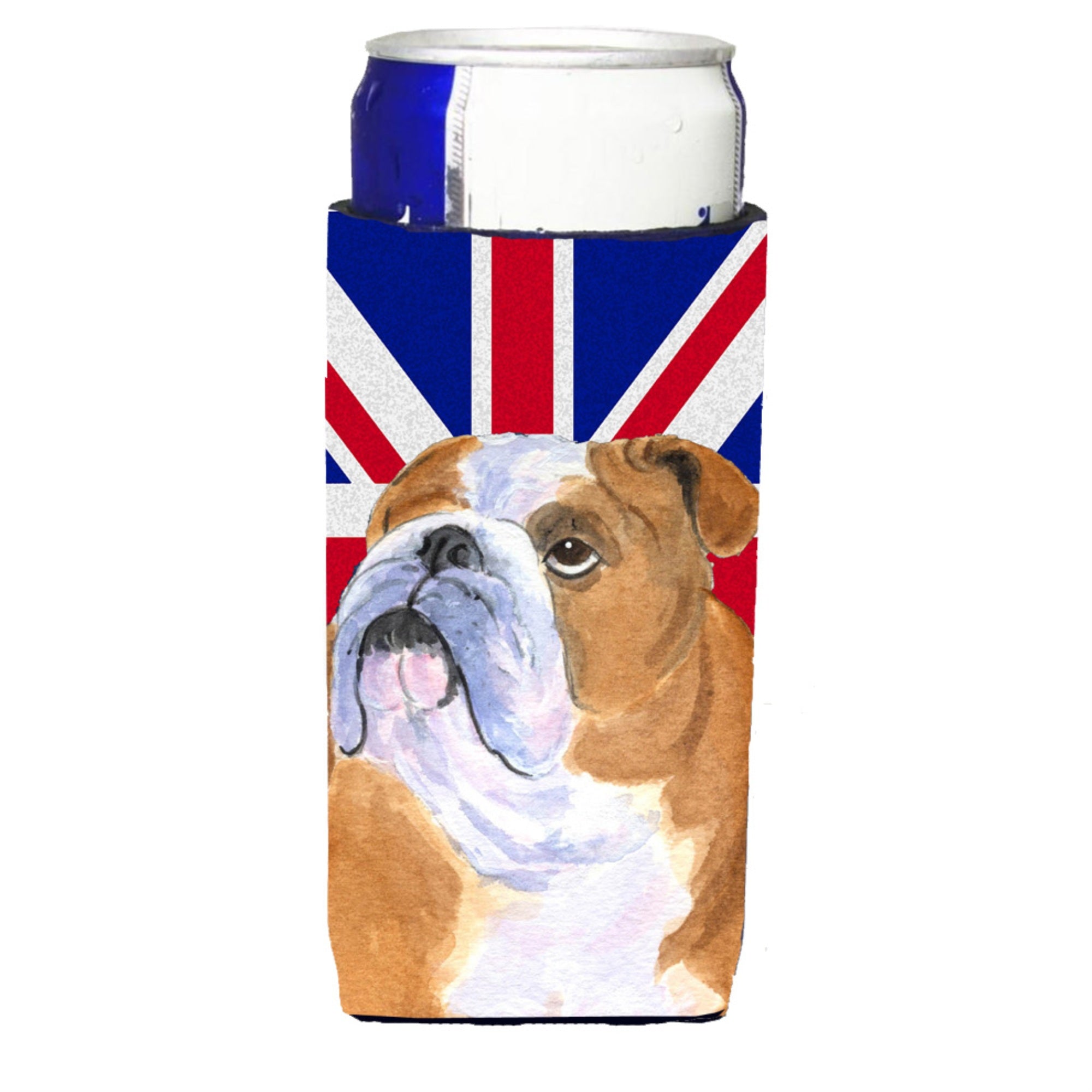 English Bulldog With English Union Jack British Flag Ultra Beverage Insulators For Slim Cans Ss4933Muk