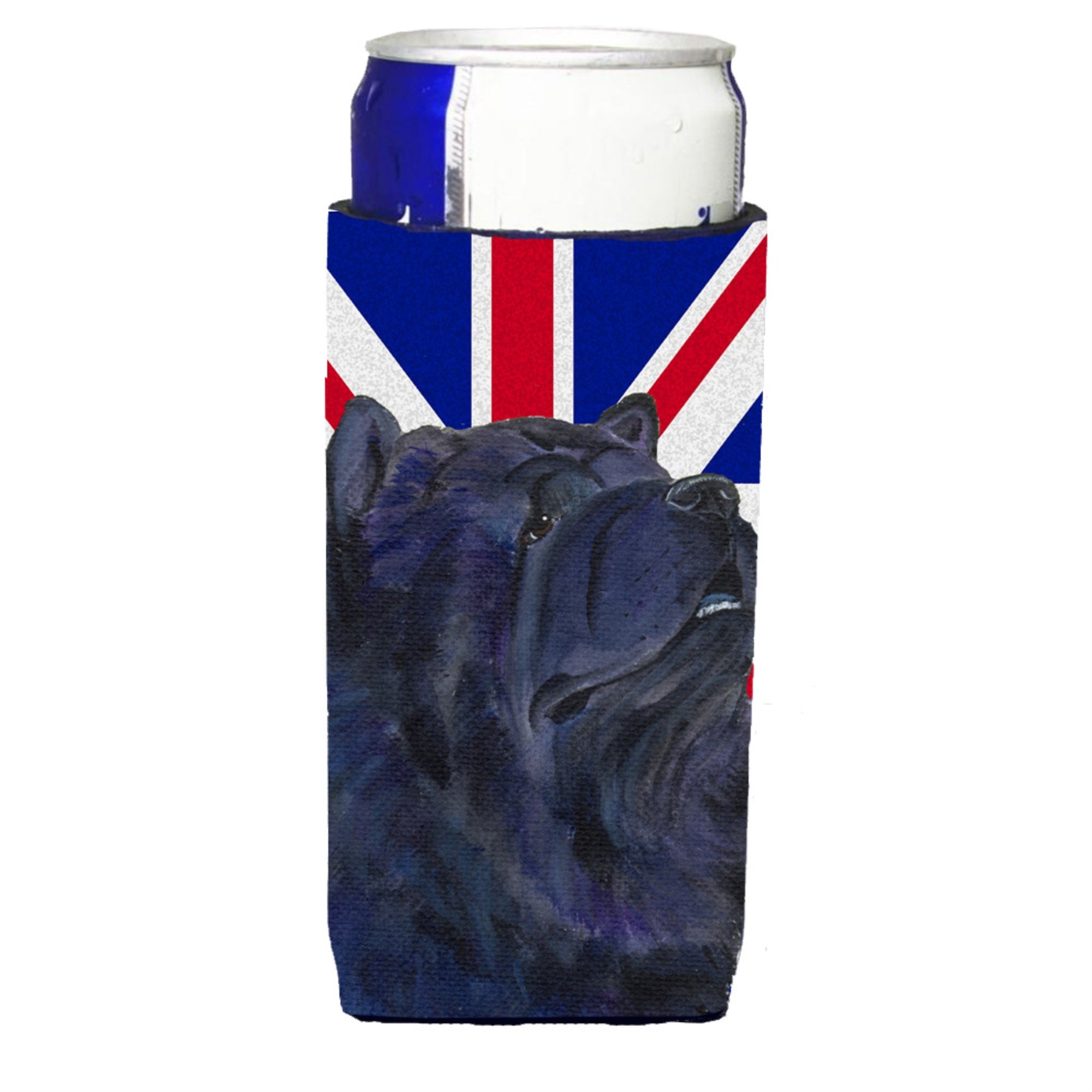 Chow Chow With English Union Jack British Flag Ultra Beverage Insulators For Slim Cans Ss4943Muk