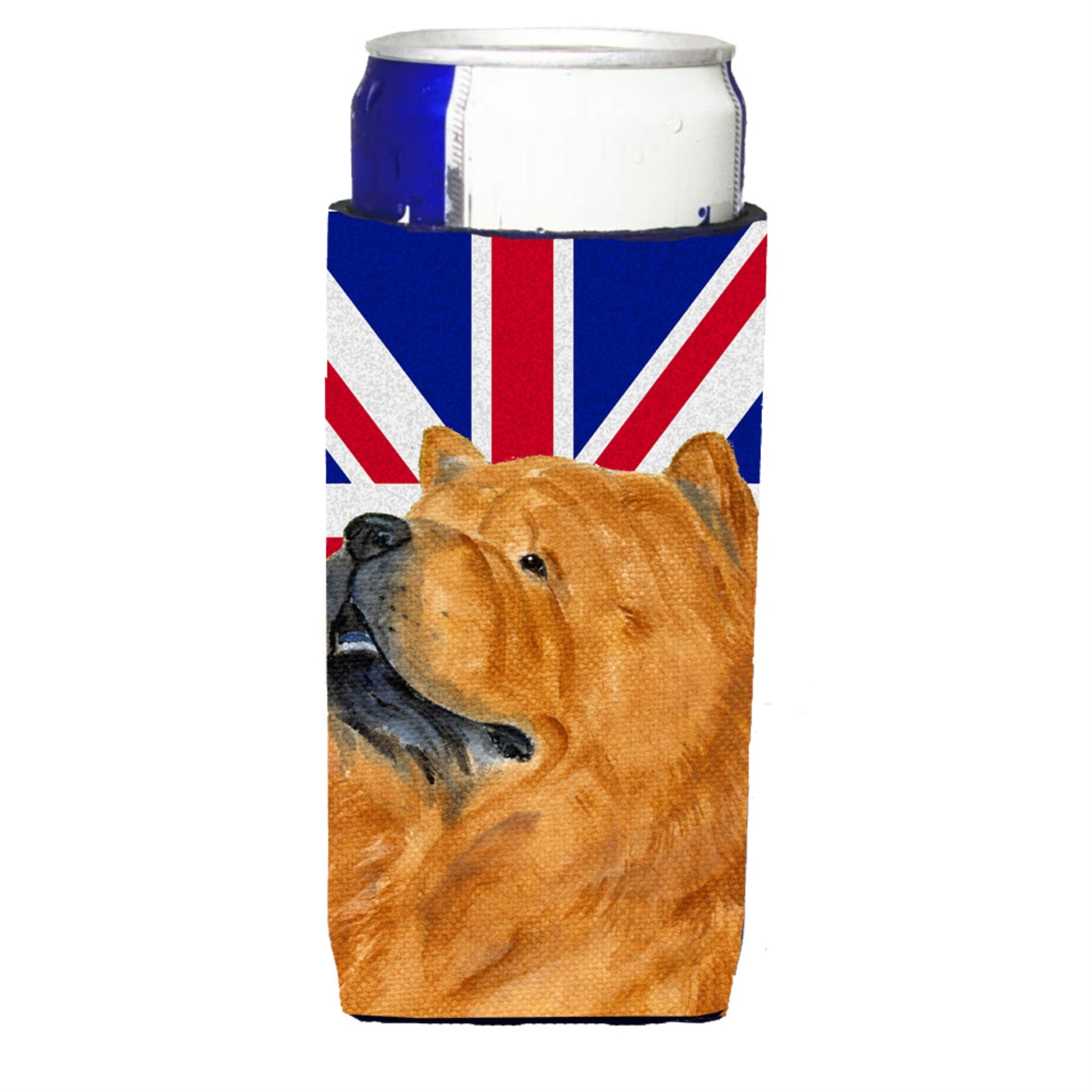 Chow Chow With English Union Jack British Flag Ultra Beverage Insulators For Slim Cans Ss4944Muk