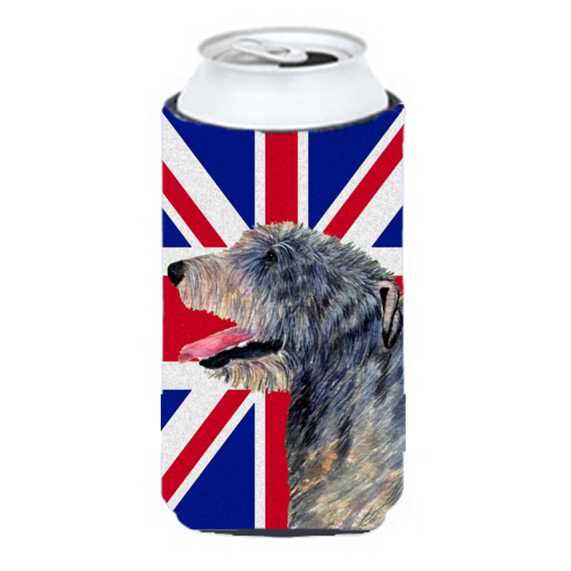 Irish Wolfhound With English Union Jack British Flag Tall Boy Beverage Insulator Hugger Ss4948Tbc