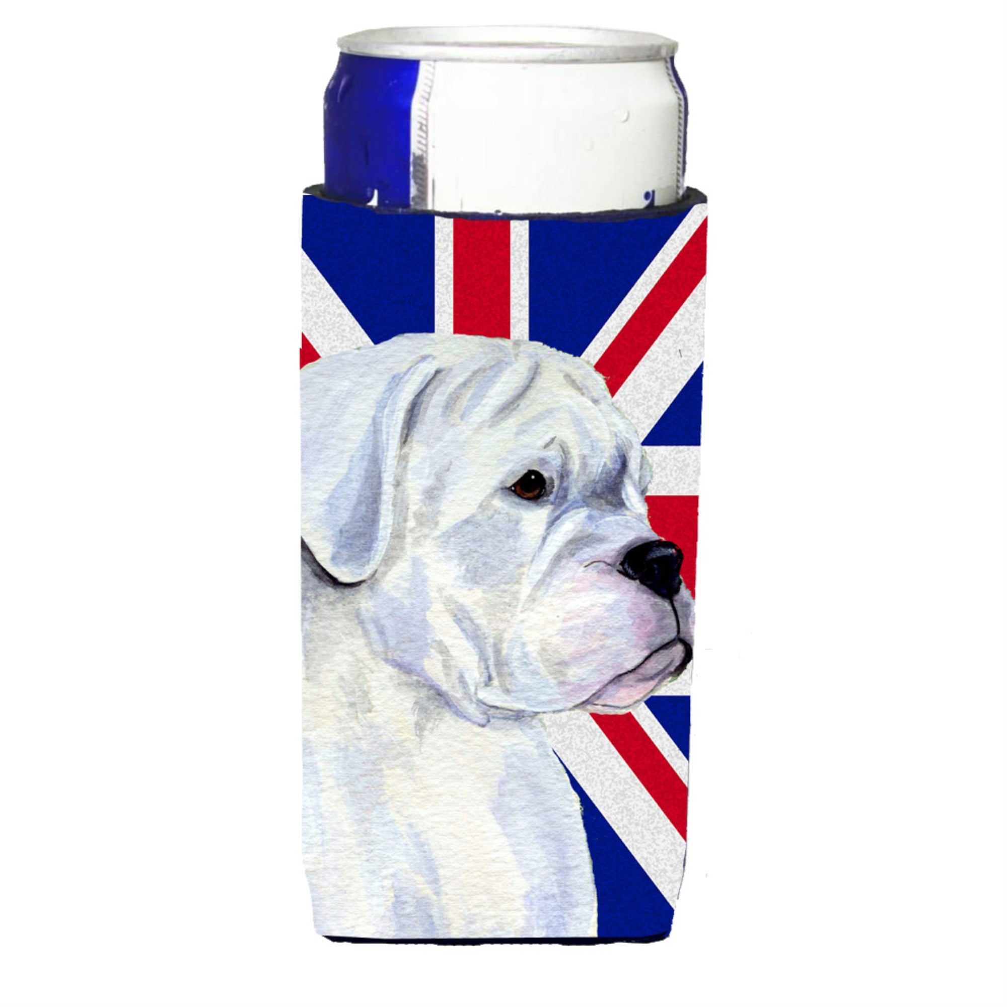 Boxer With English Union Jack British Flag Ultra Beverage Insulators For Slim Cans Ss4951Muk