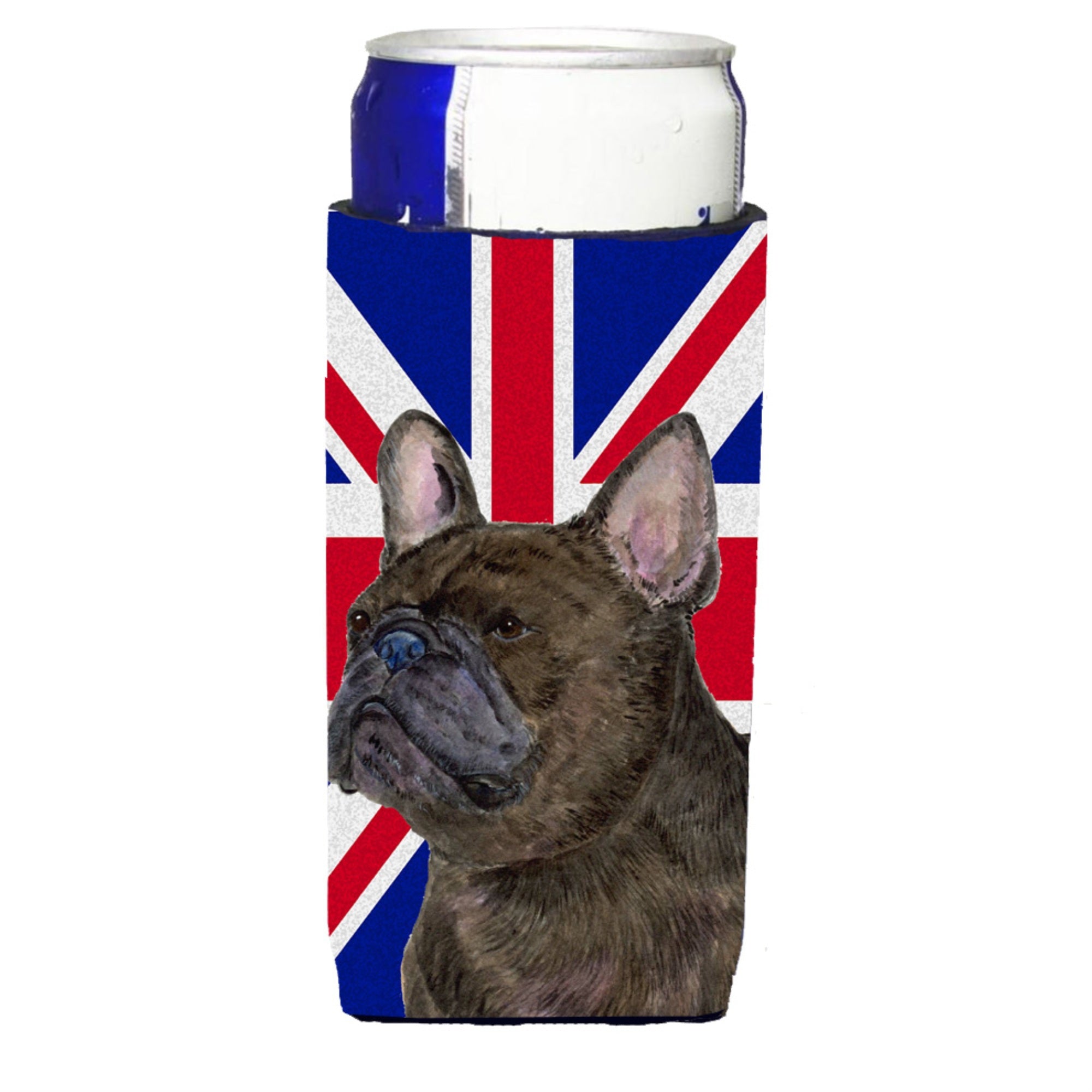 French Bulldog With English Union Jack British Flag Ultra Beverage Insulators For Slim Cans Ss4961Muk