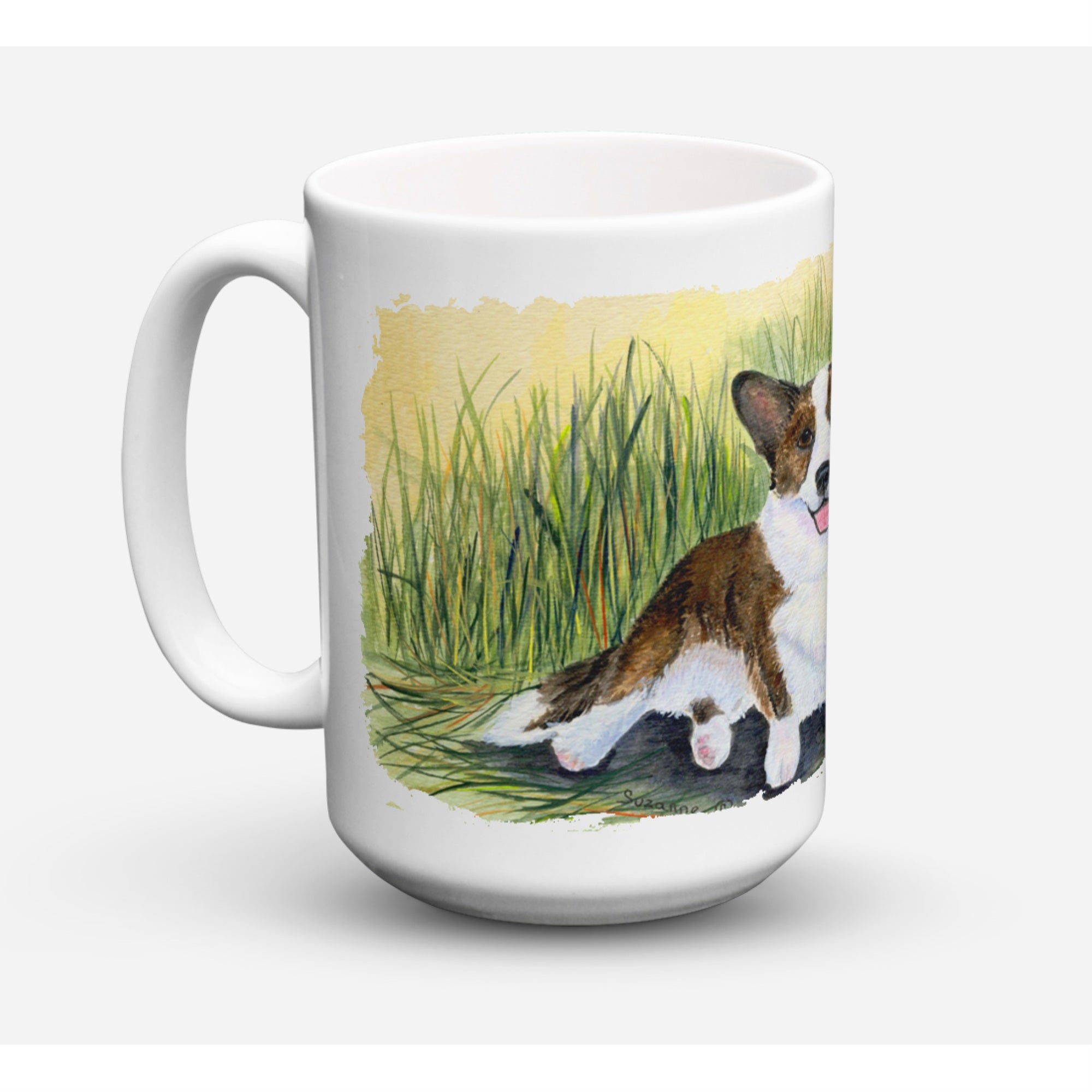 Caroline'S Treasures Ss8004Cm15 Corgi Dishwasher Safe Microwavable Ceramic Coffee Mug, 15 Oz, Multicolor