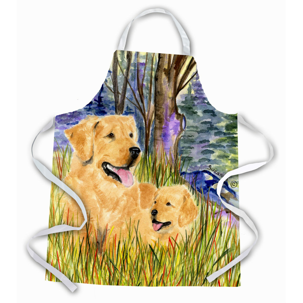 Caroline'S Treasures Ss8014Apron Golden Retriever Apron, Large, Multicolor