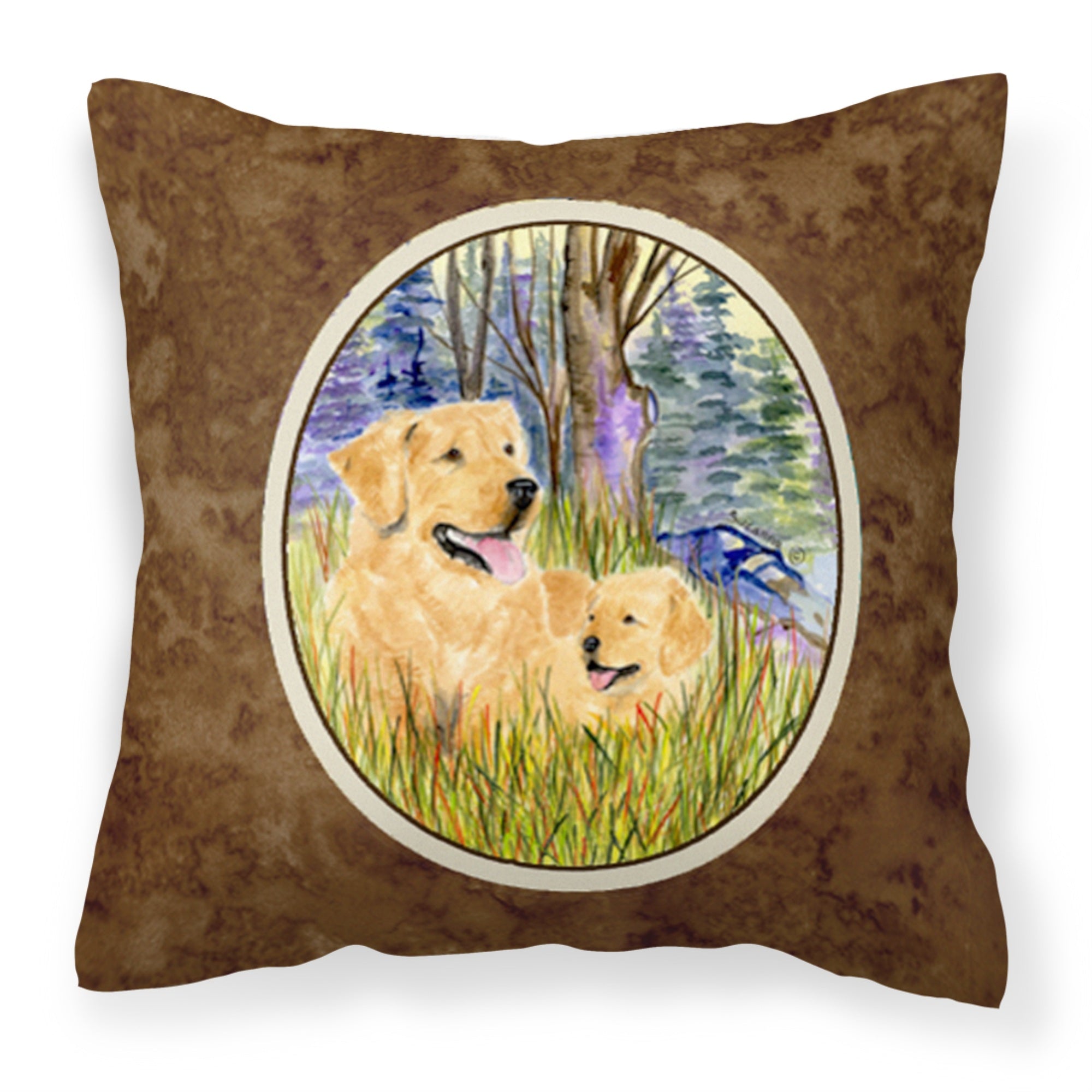 Caroline'S Treasures Ss8014Pw1414 Golden Retriever Decorative Canvas Fabric Pillow, Large, Multicolor