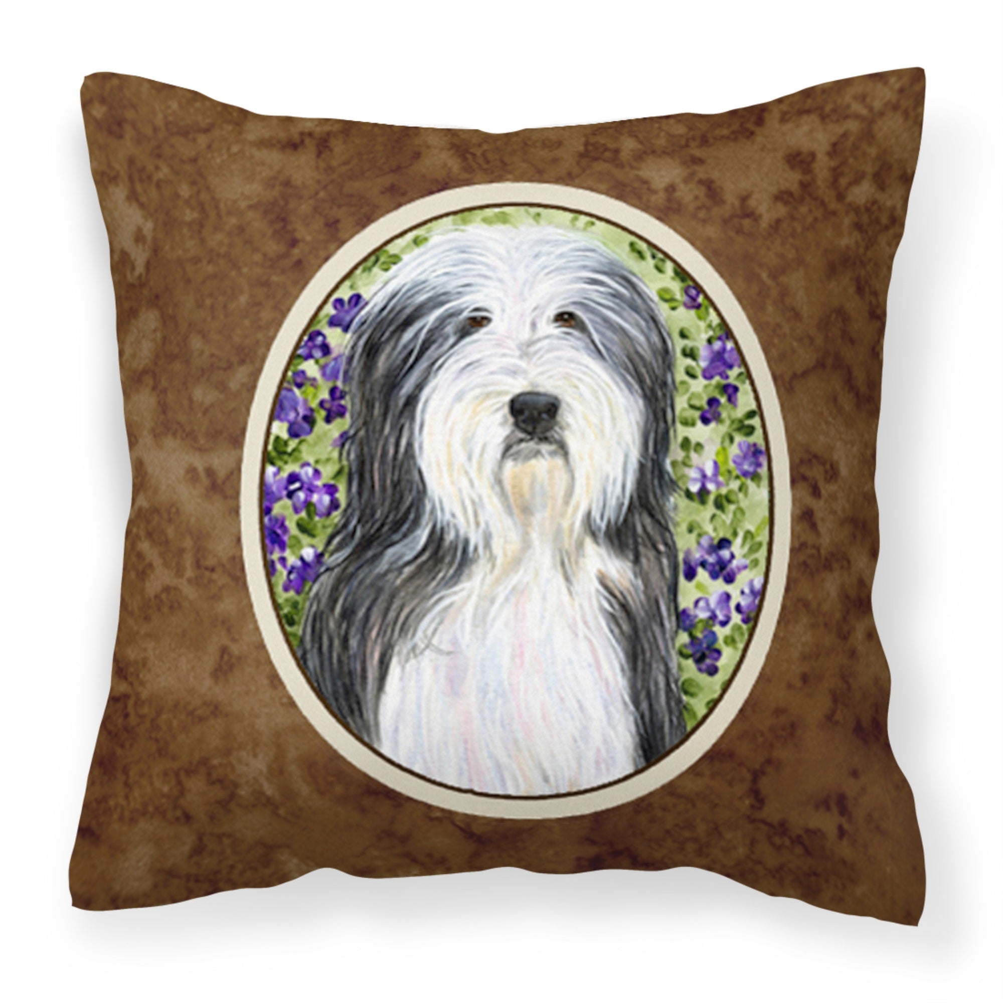 Caroline'S Treasures Ss8022Pw1414 Bearded Collie Decorative Canvas Fabric Pillow, Large, Multicolor