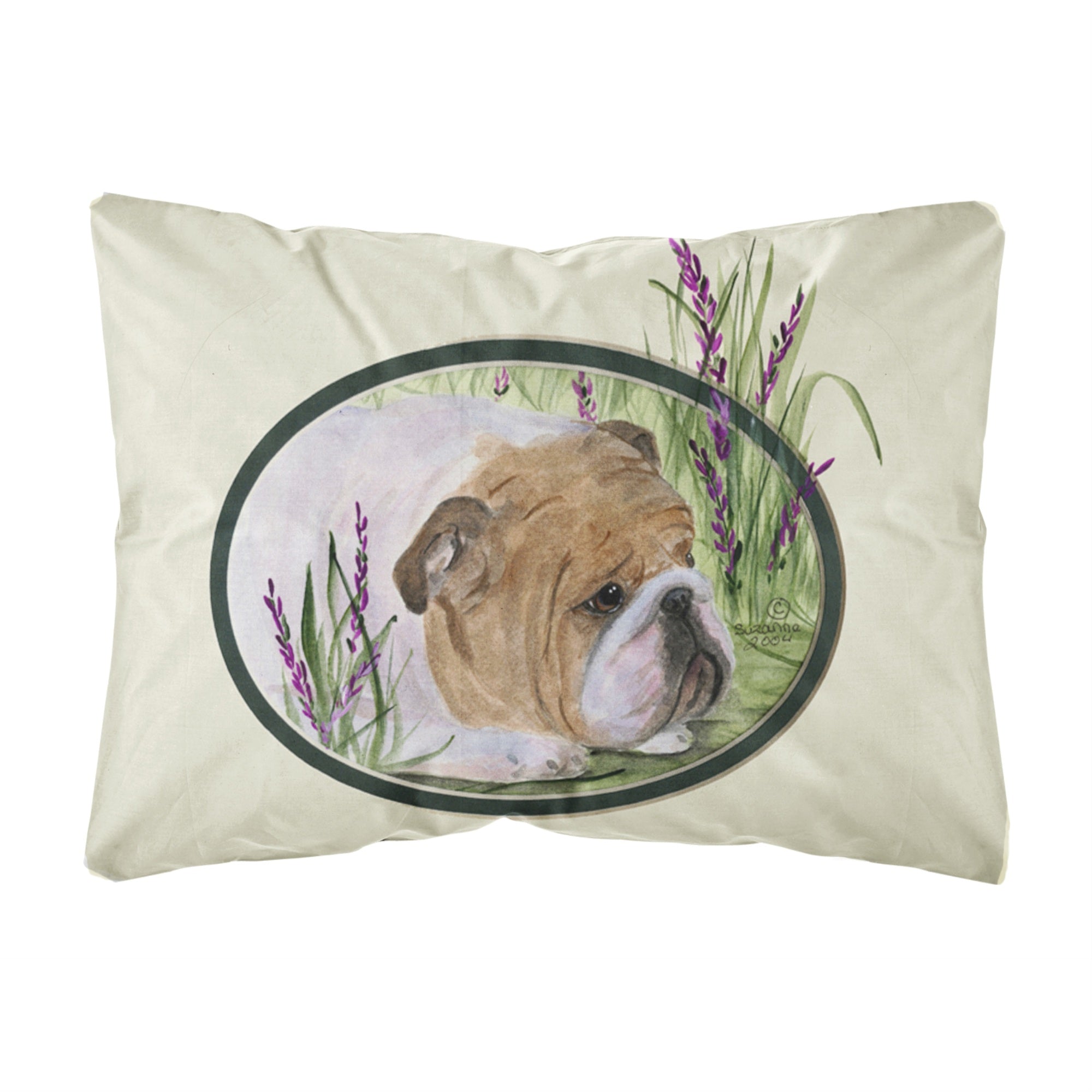Caroline'S Treasures Ss8023Pw1216 English Bulldog Decorative Canvas Fabric Pillow, Large, Multicolor
