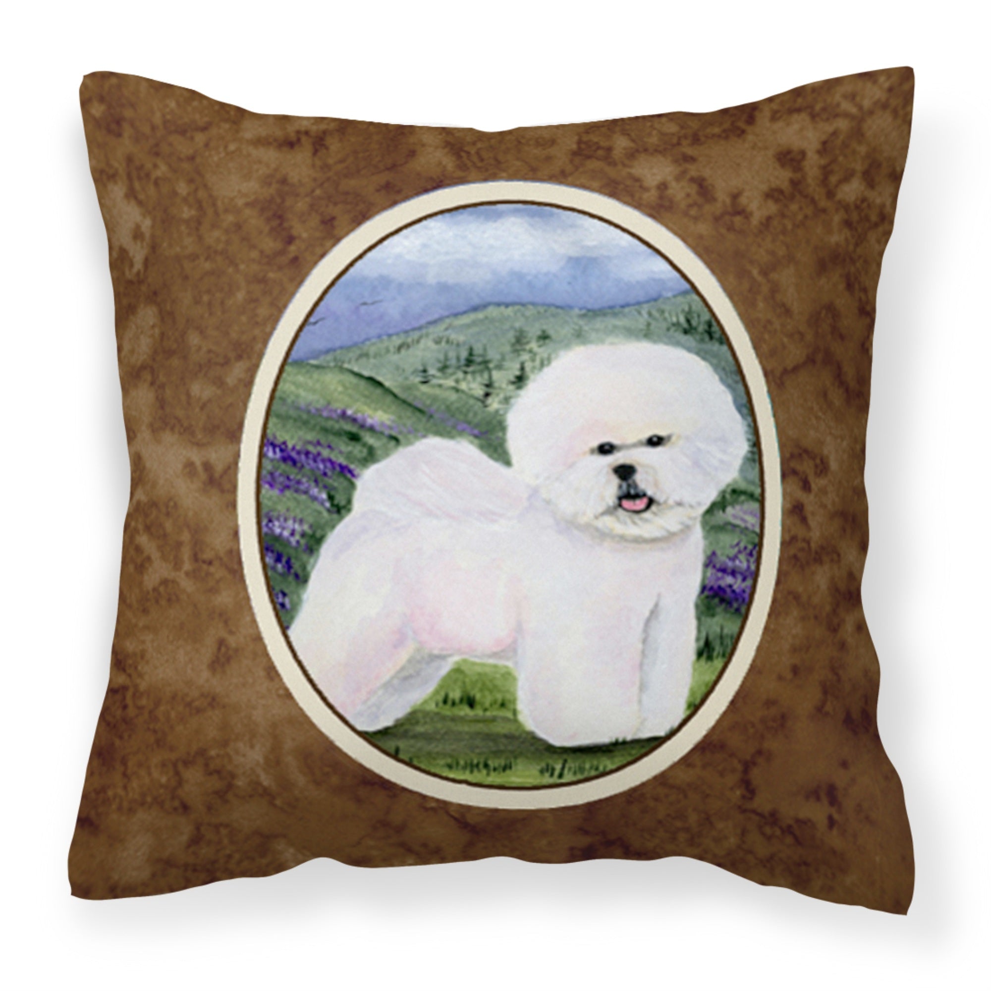 Caroline'S Treasures Ss8025Pw1414 Bichon Frise Decorative Canvas Fabric Pillow, Large, Multicolor